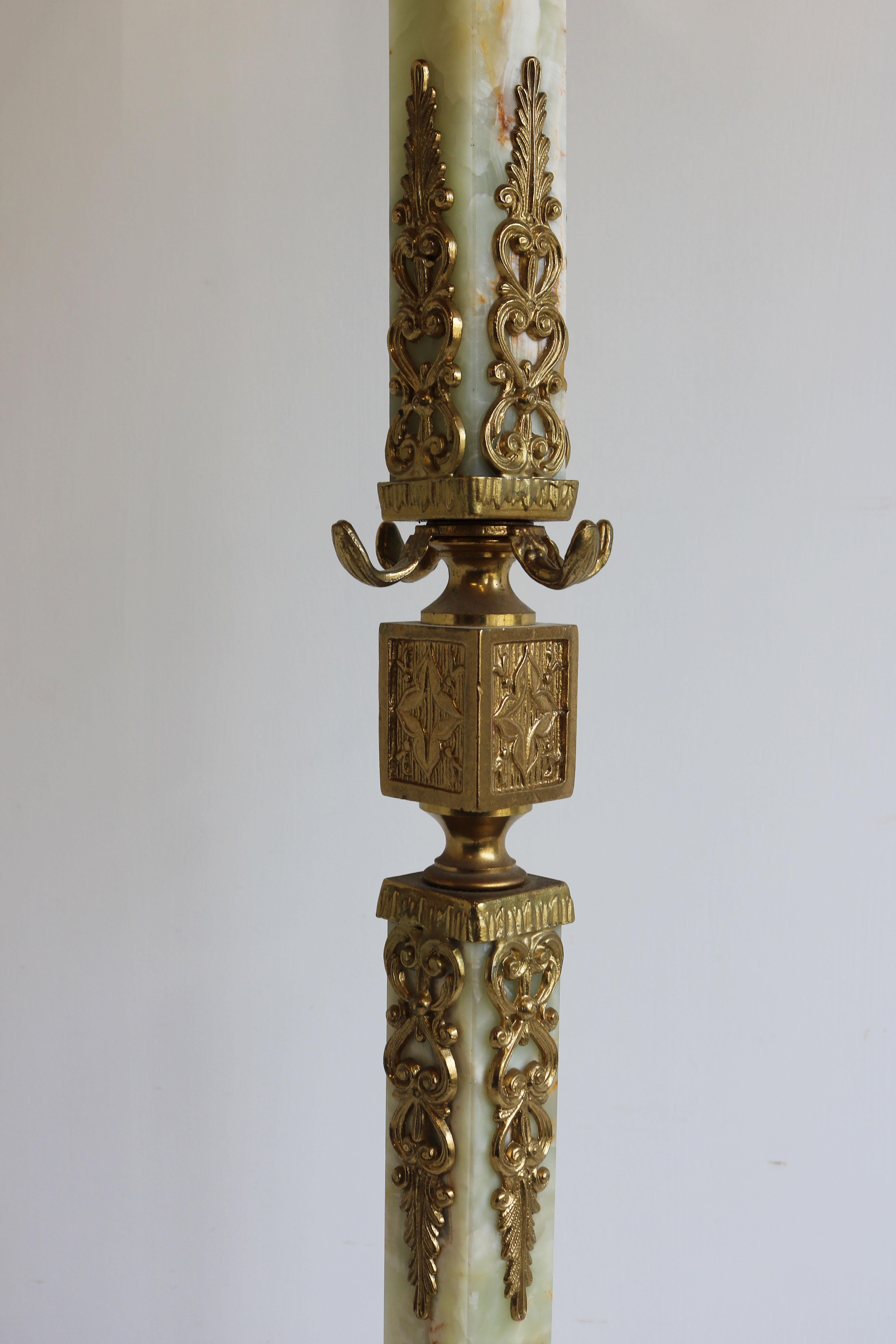 Hollywood Regency Italian Brass Marble Coat Rack Hall Tree 50s Hallway Hat Rack Neo Classical Onyx