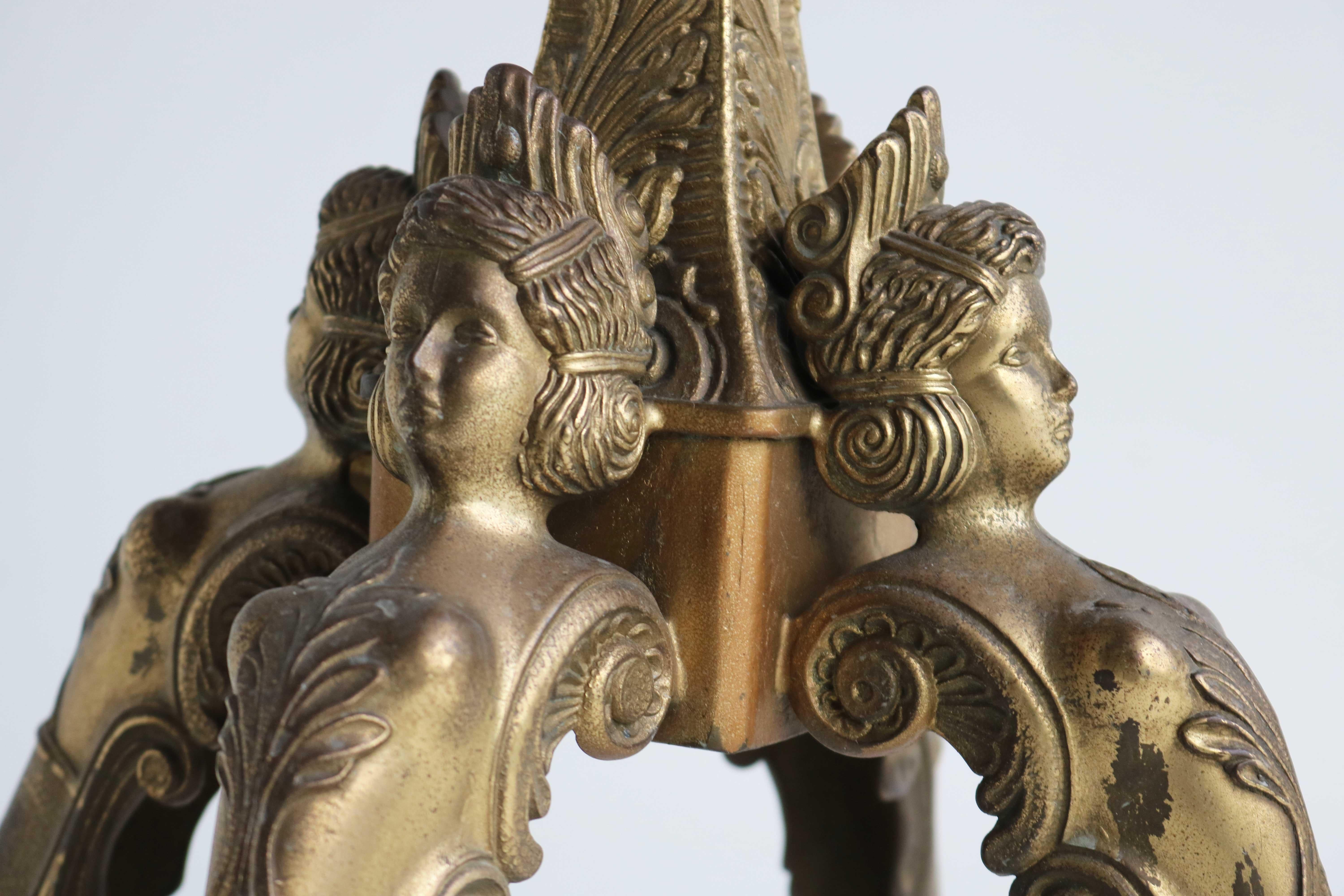 Italian Brass Marble Coat Rack Hall Tree 50s Hallway Hat Rack Onyx Neoclassical 11