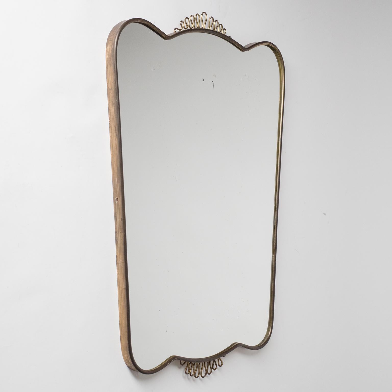 Italian Brass Mirror, 1940s 5