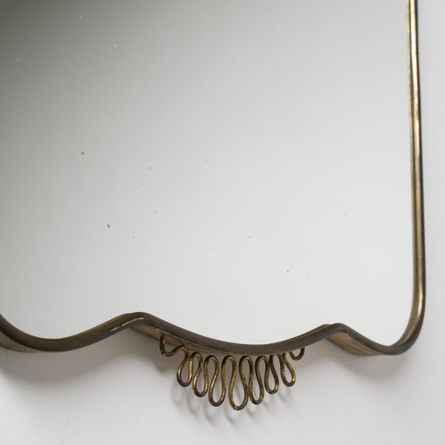 Italian Brass Mirror, 1940s In Good Condition In Vienna, AT