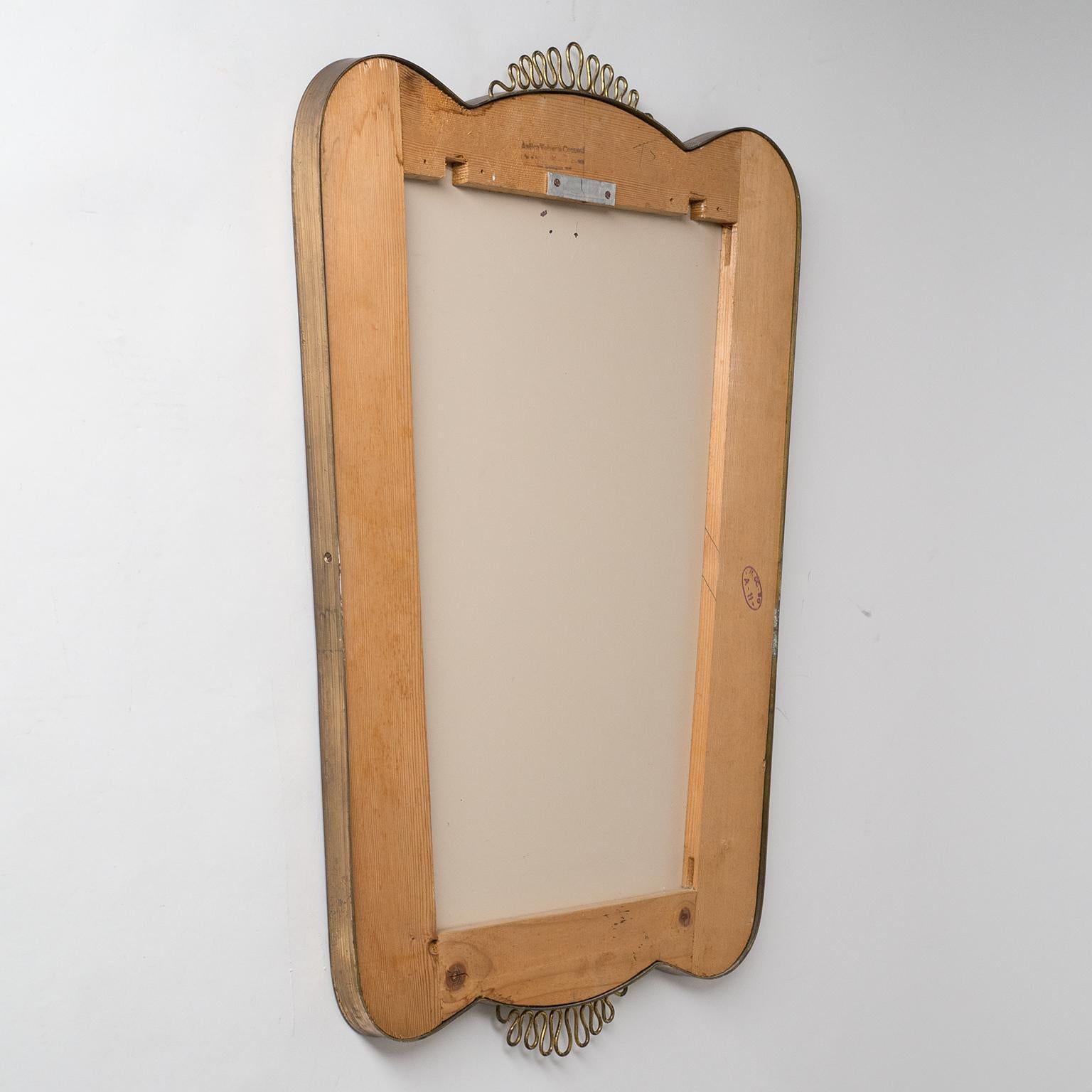 Italian Brass Mirror, 1940s 1