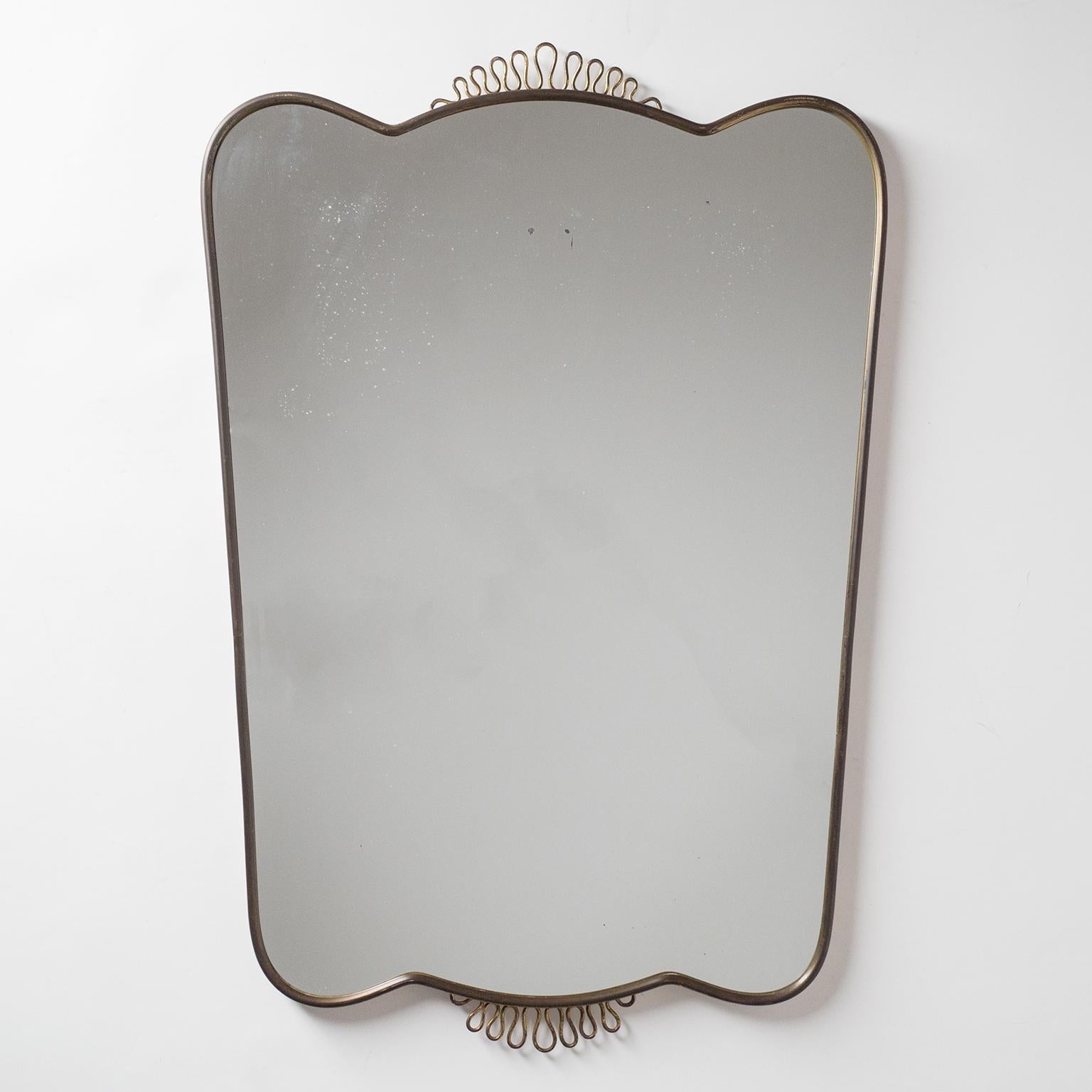 Italian Brass Mirror, 1940s 2