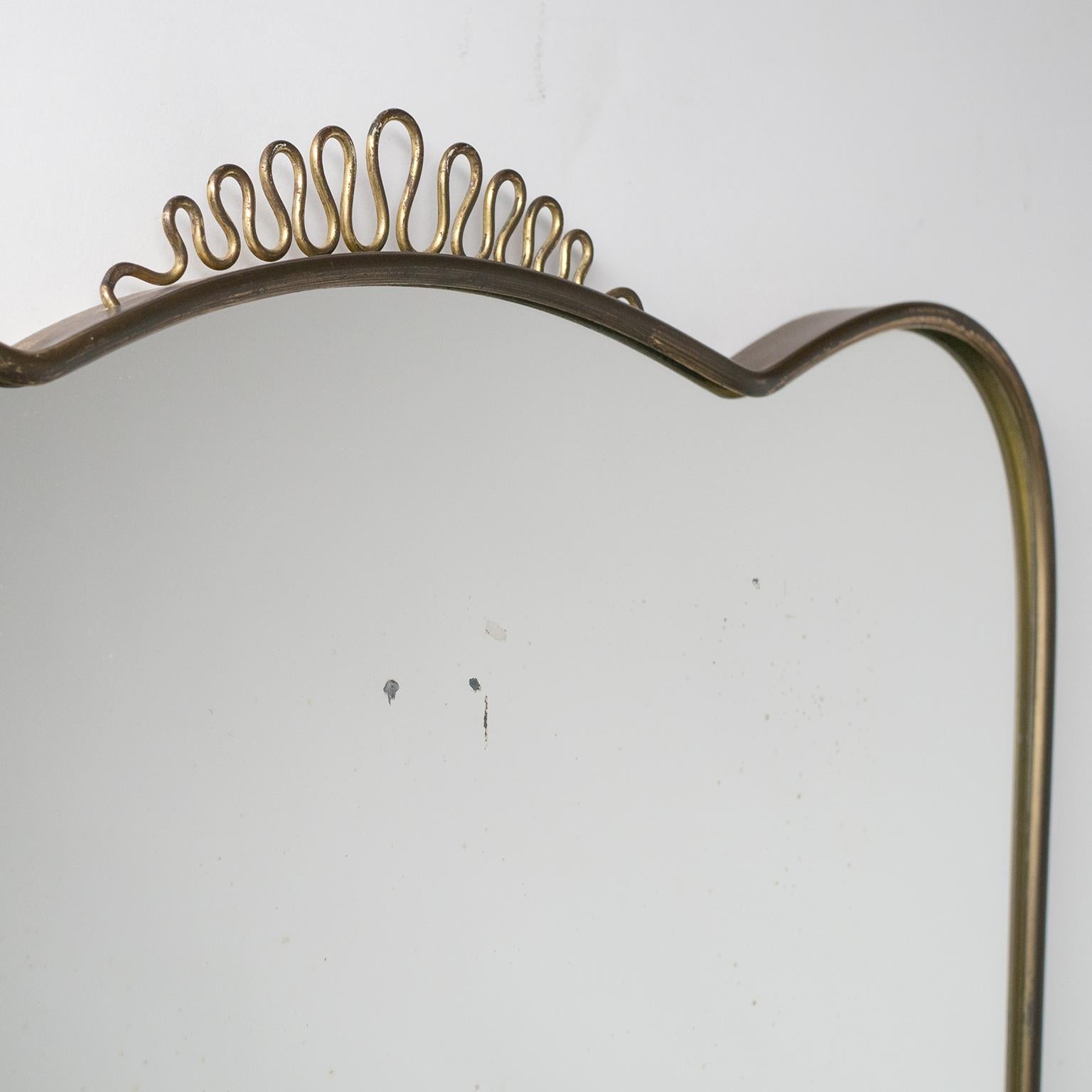 Italian Brass Mirror, 1940s 3