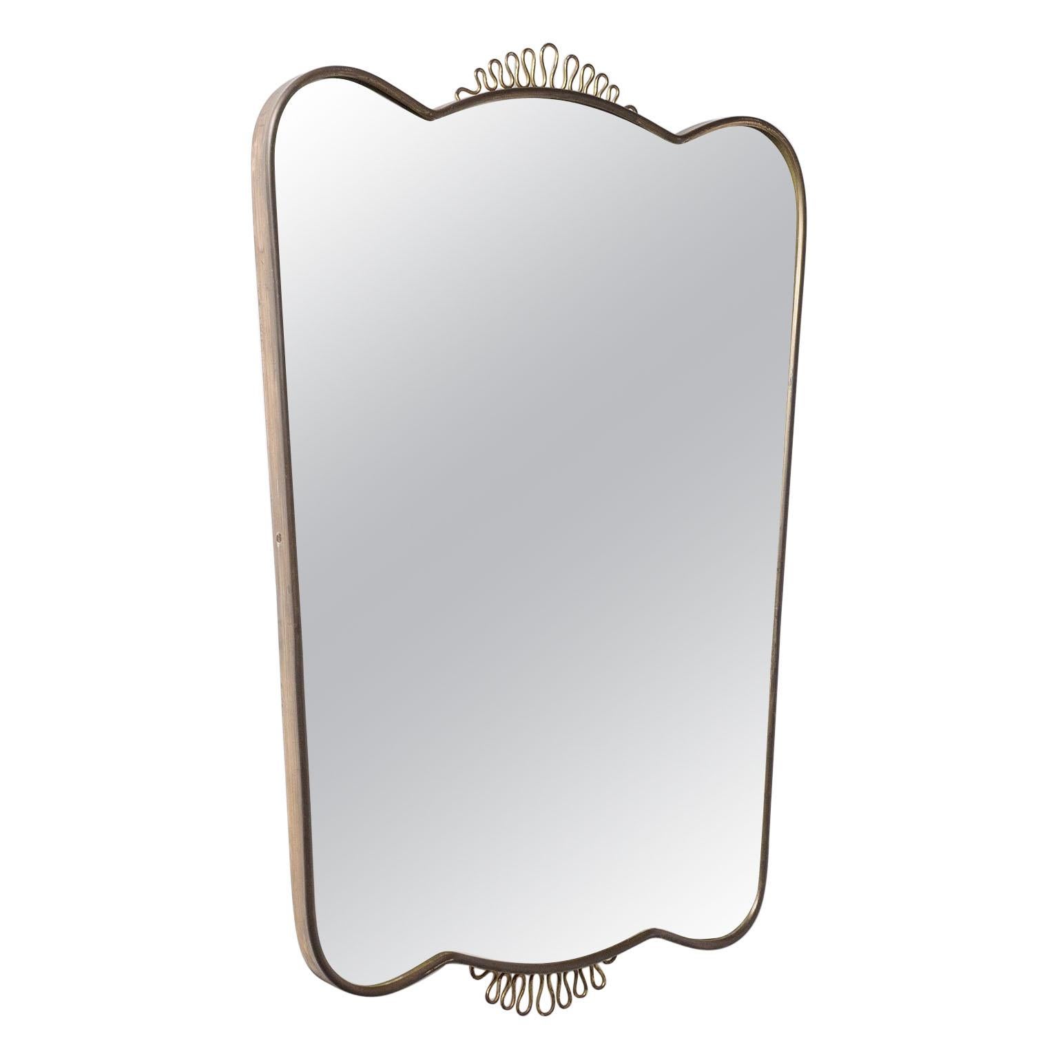 Italian Brass Mirror, 1940s