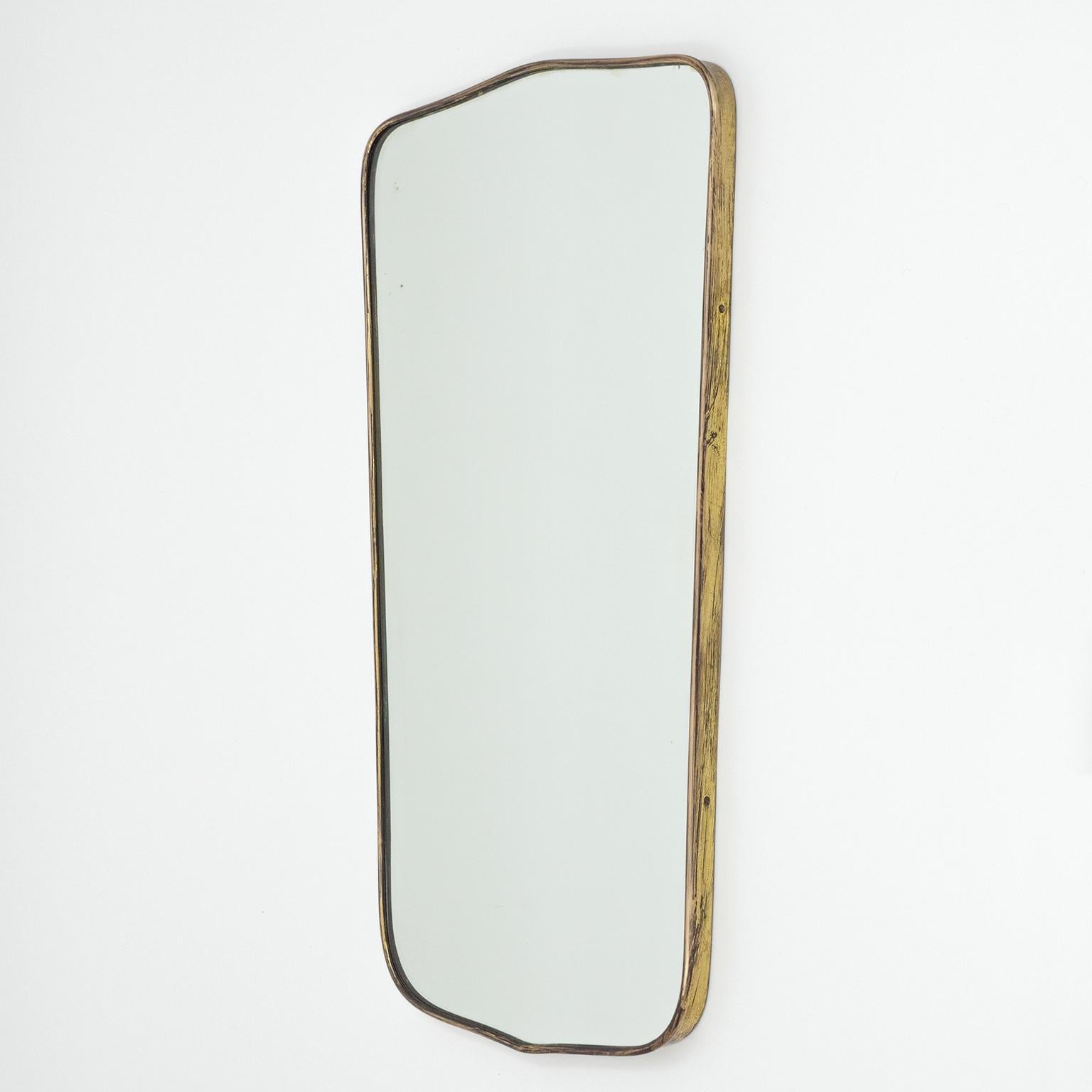 Italian Brass Mirror, 1950s 7