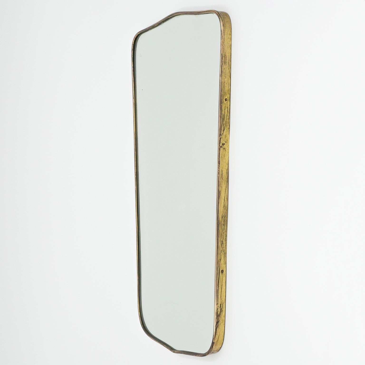 Mid-Century Modern Italian Brass Mirror, 1950s