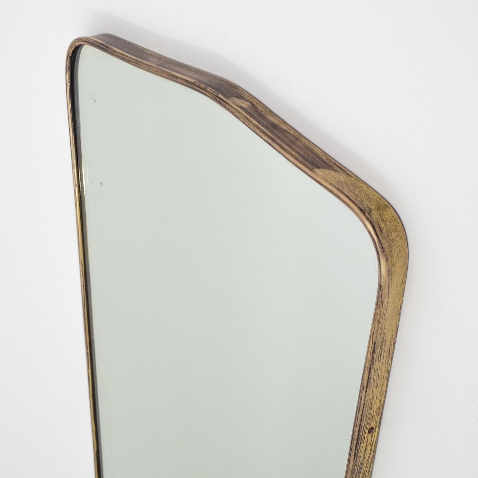 Mid-20th Century Italian Brass Mirror, 1950s