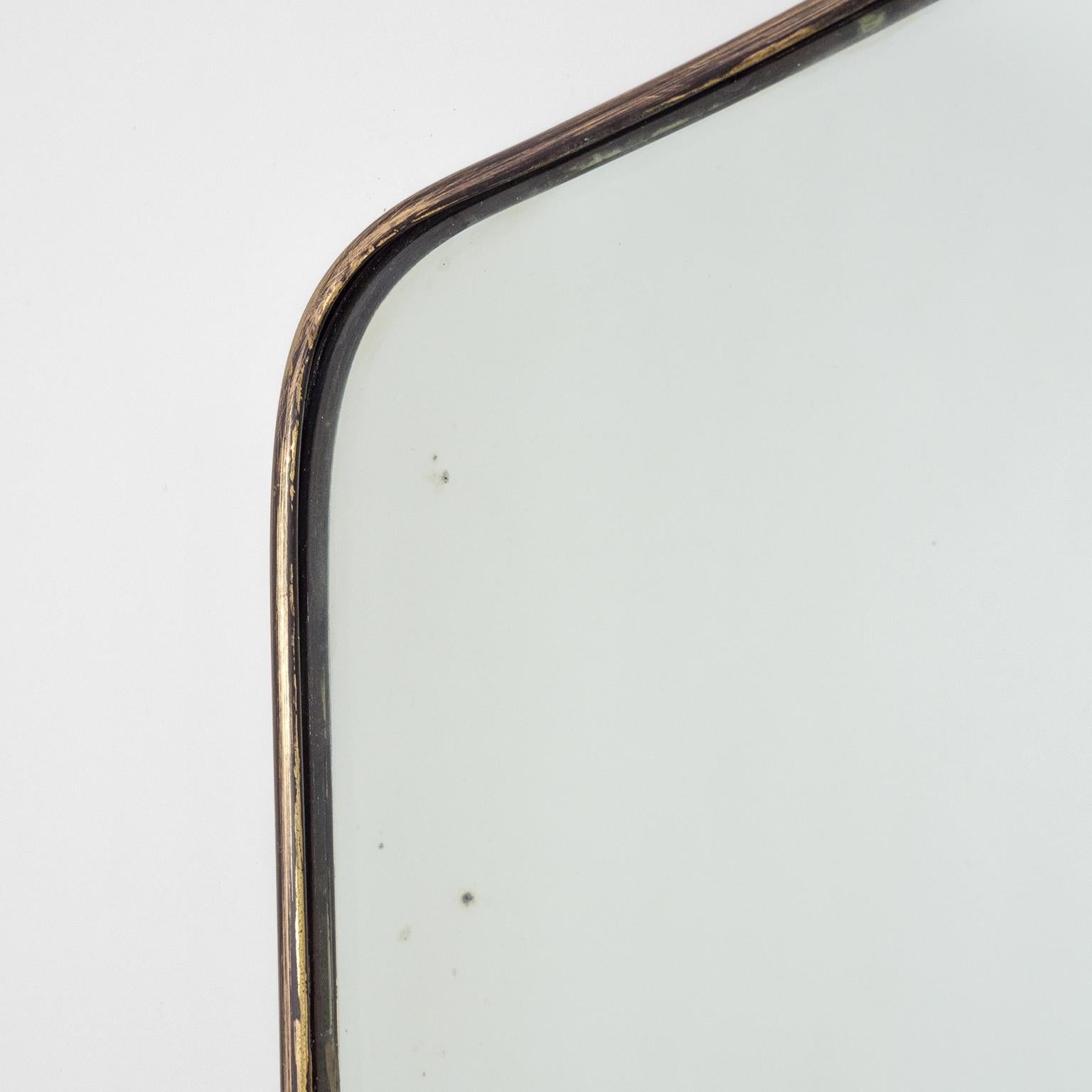 Italian Brass Mirror, 1950s 1
