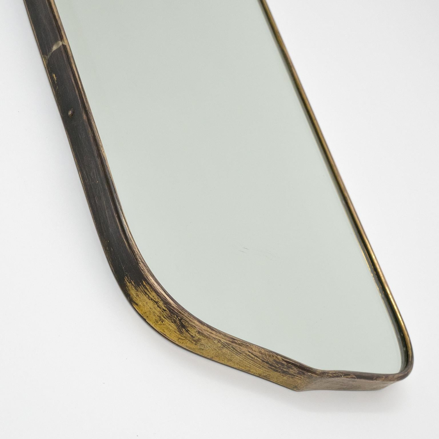 Italian Brass Mirror, 1950s 4