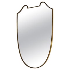 Miroir italien en laiton, années 1950