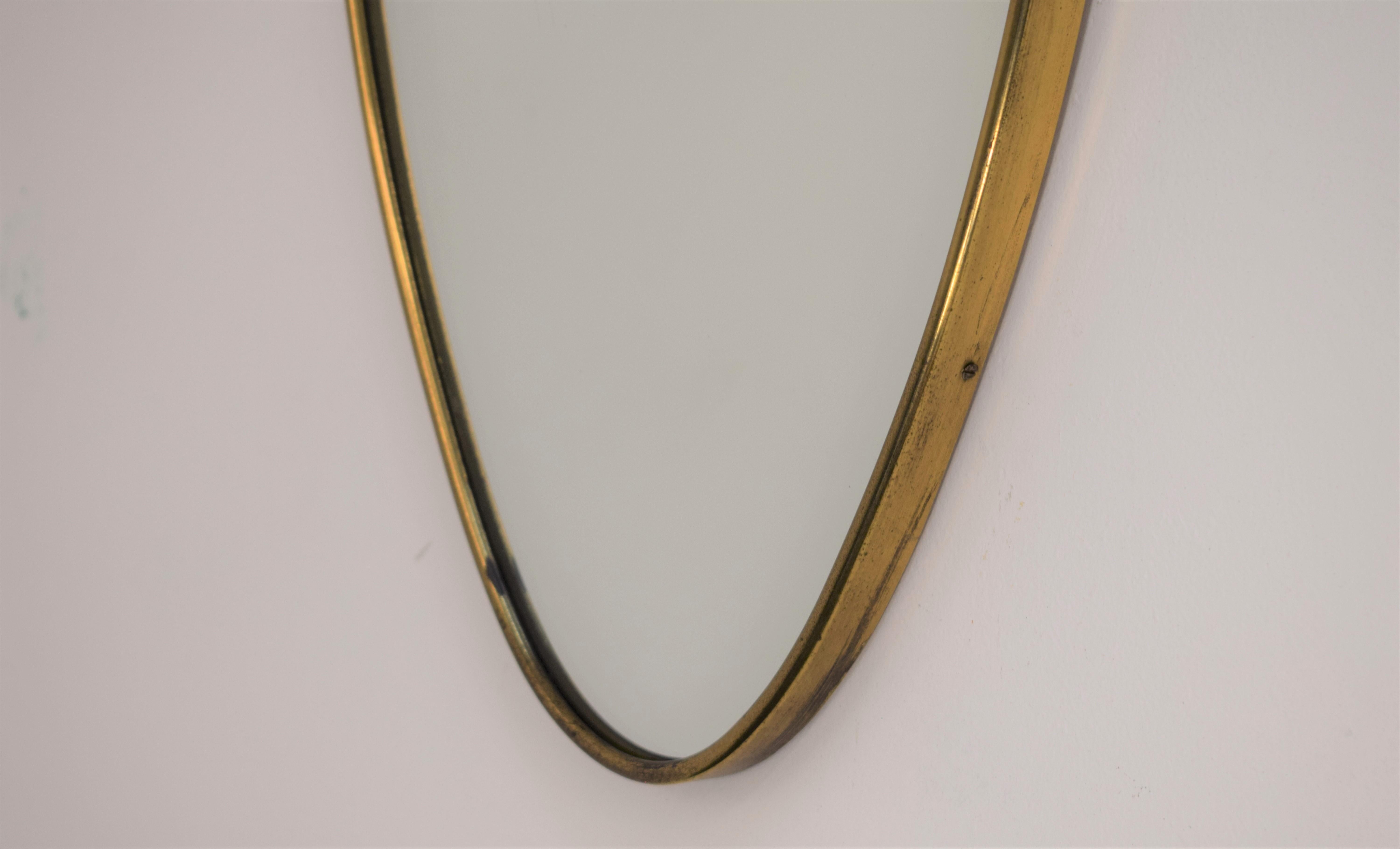 Mid-Century Modern Italian Brass Mirror, 1960s