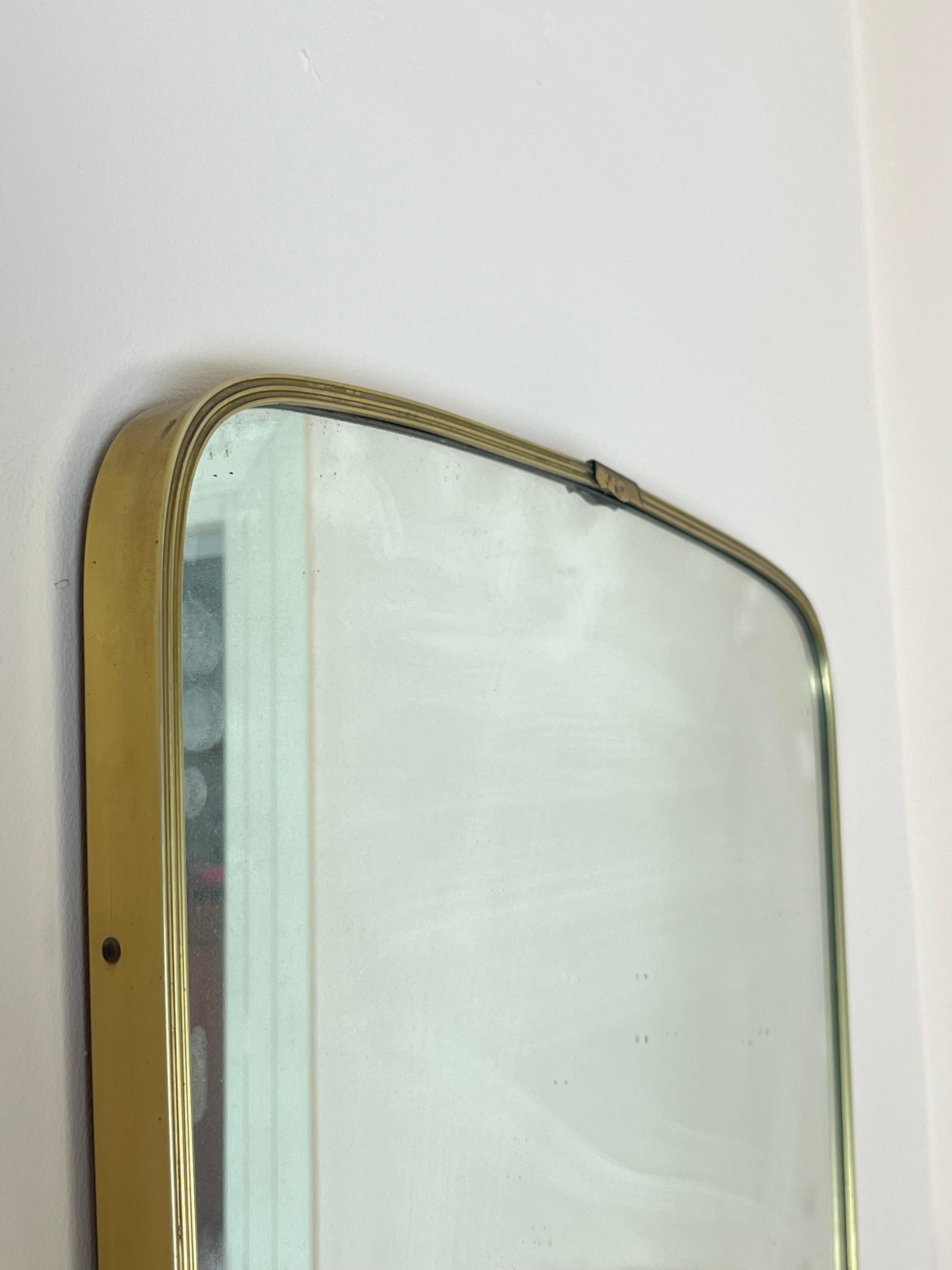 Mid-Century Italian Brass Mirror Attributed To Gio Ponti  1960s In Good Condition For Sale In Palermo, IT