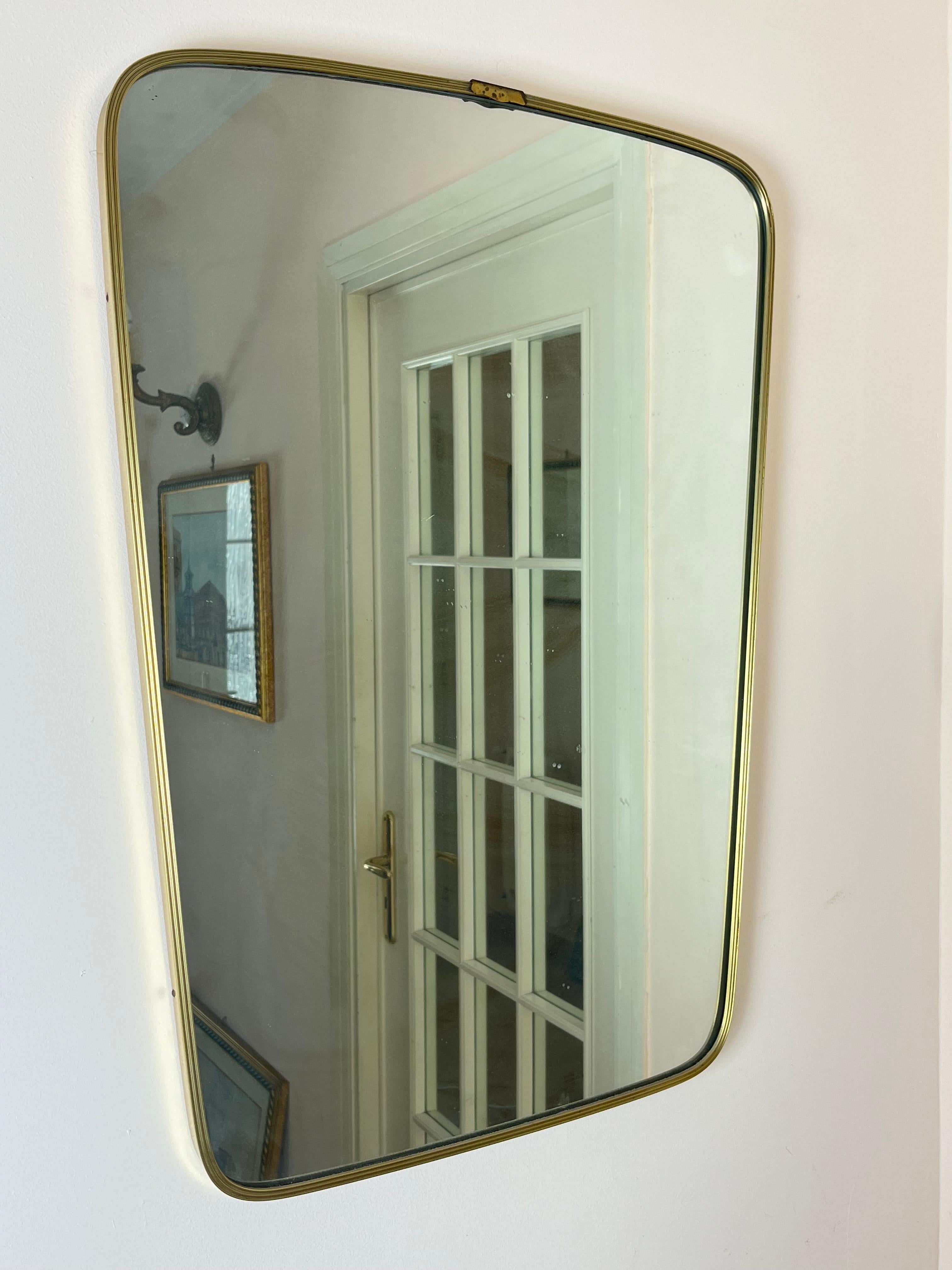 Italian Brass Mirror Attributed To Gio Ponti  1960s For Sale 4