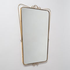 Italian Brass Mirror and Console, 1940s