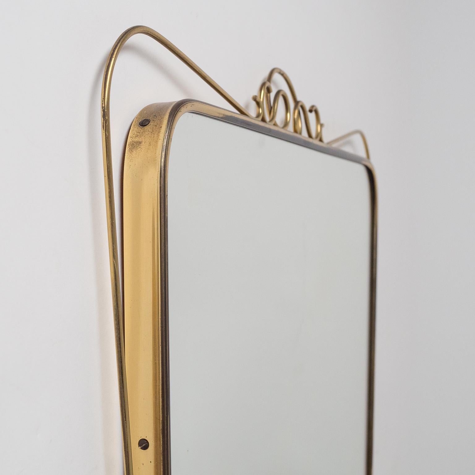 Italian Brass Mirror and Console, 1940s For Sale 1