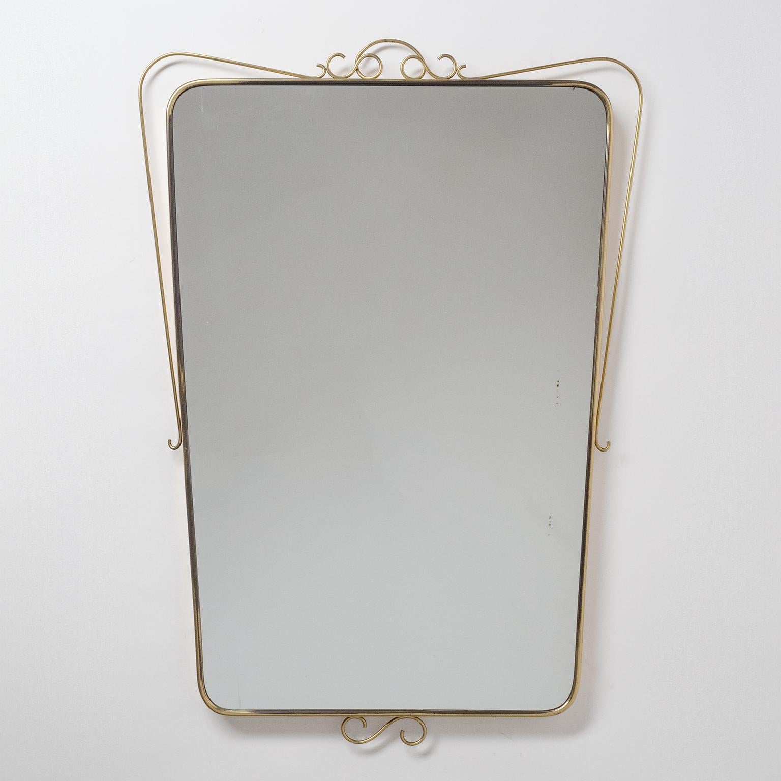 Italian Brass Mirror and Console, 1940s For Sale 2
