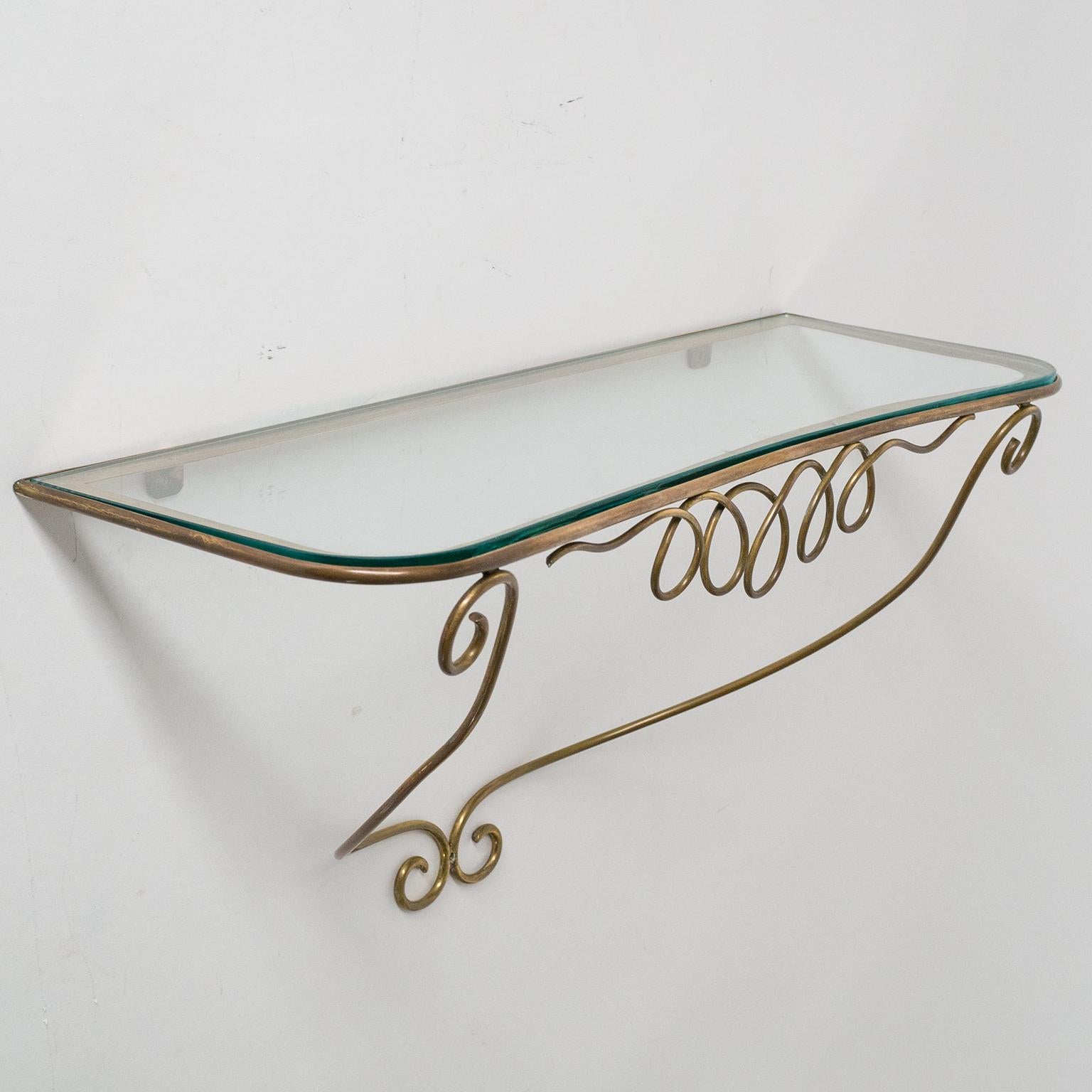 Italian Brass Mirror and Console, circa 1950 9