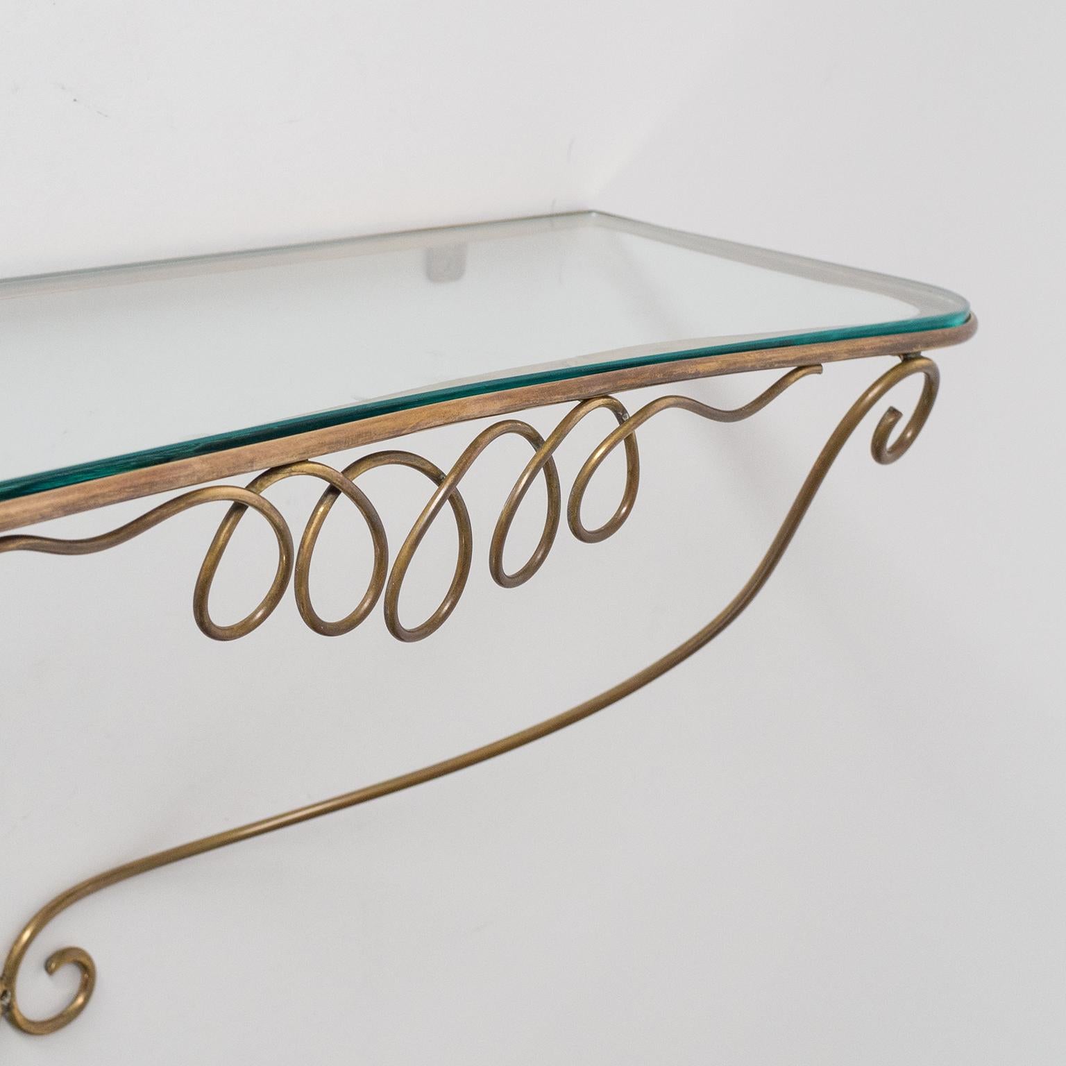 Italian Brass Mirror and Console, circa 1950 10