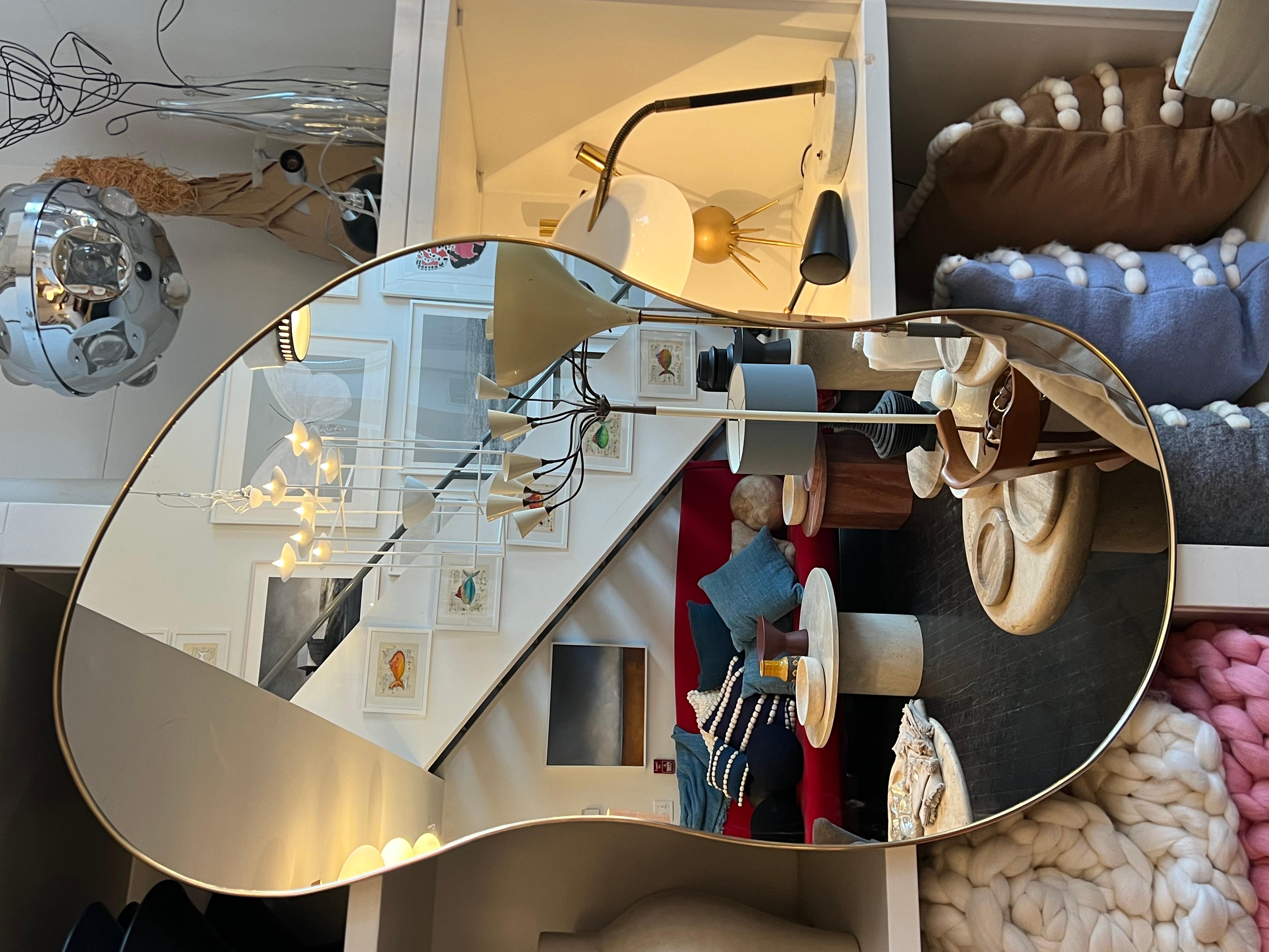 XXIe siècle et contemporain Miroir italien en laiton par Le Lampade en vente