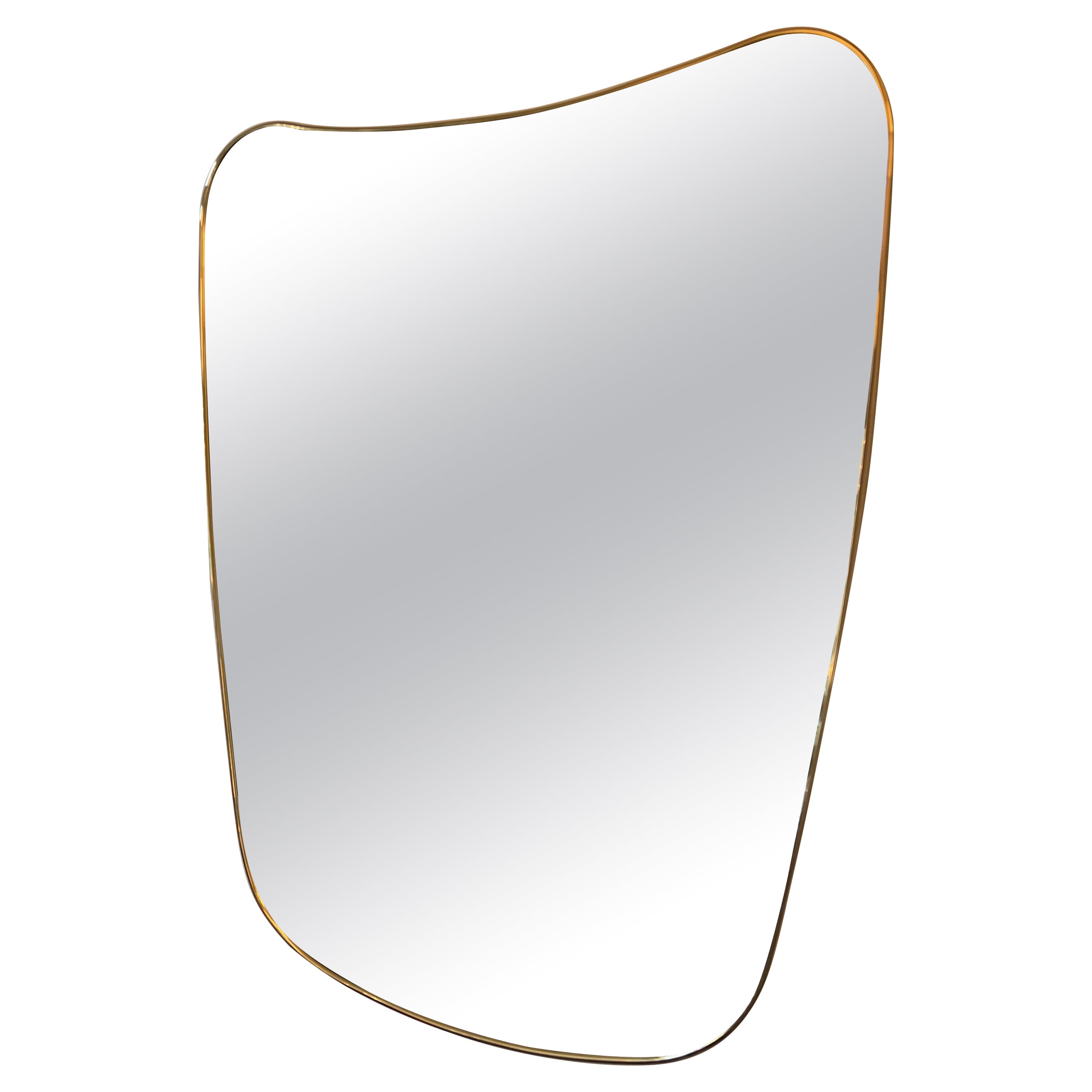 Italian Brass Mirror by Le Lampade For Sale