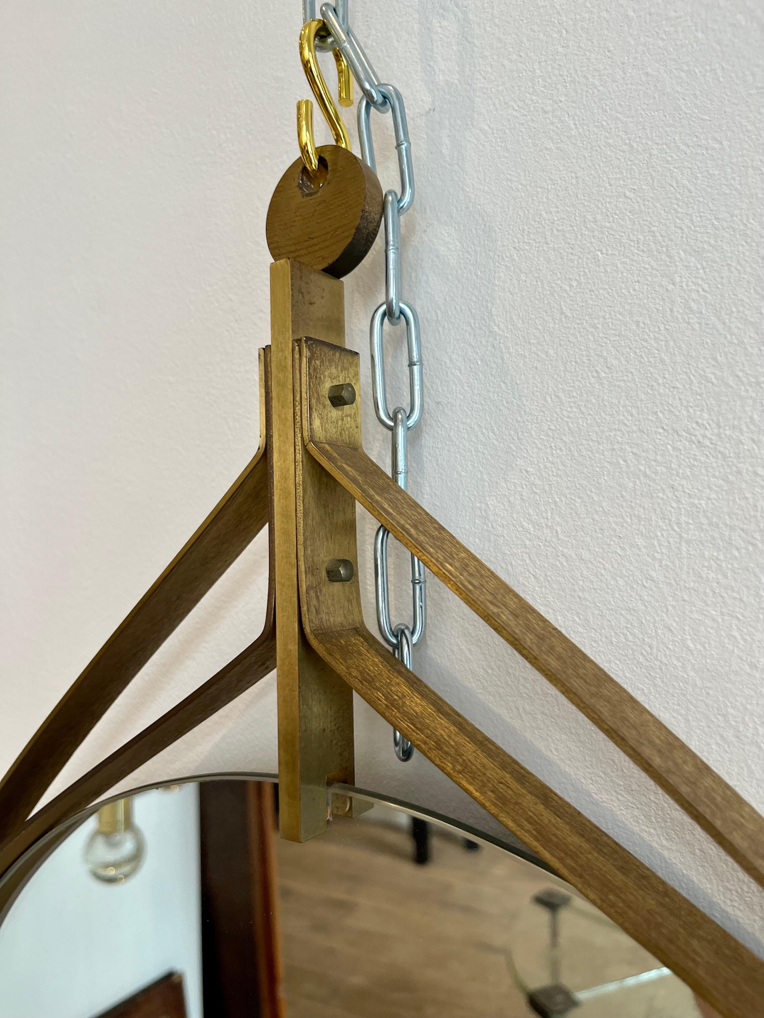Italian Brass Mirror by Luciano Frigerio, 1970s For Sale 1