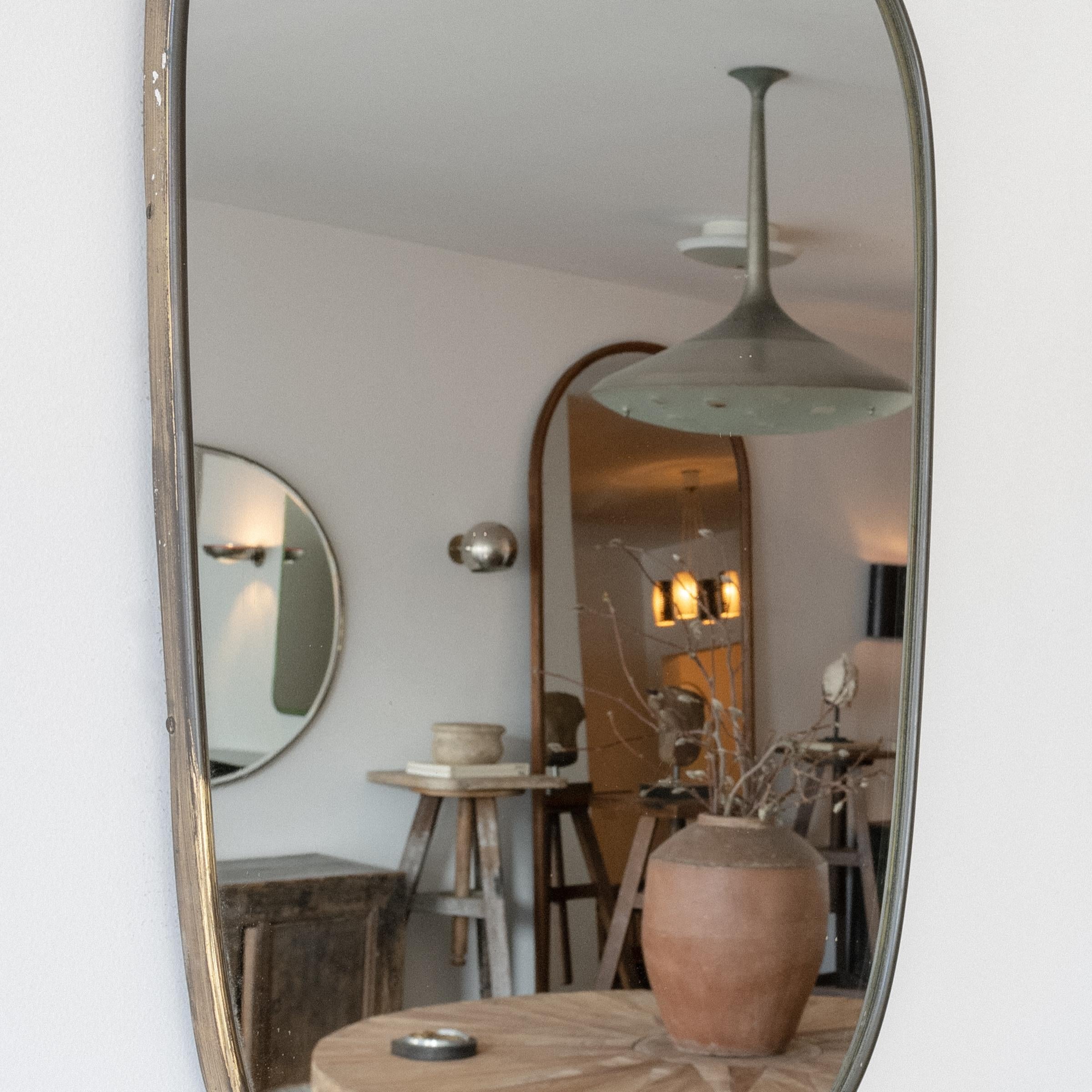 Italian Brass Mirror by Luigi Fontana In Good Condition In Los Angeles, CA