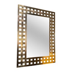 Italian brass mirror by Sandro Petti circa 1970