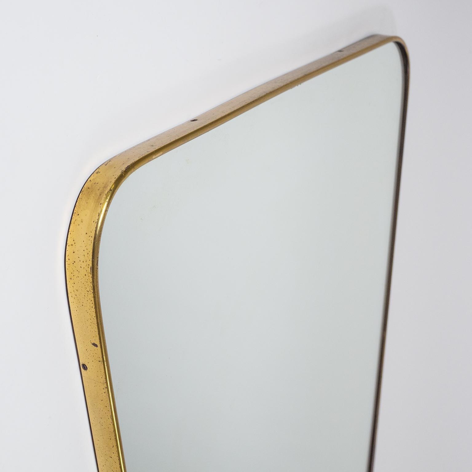 Mid-Century Modern Italian Brass Mirror, circa 1950