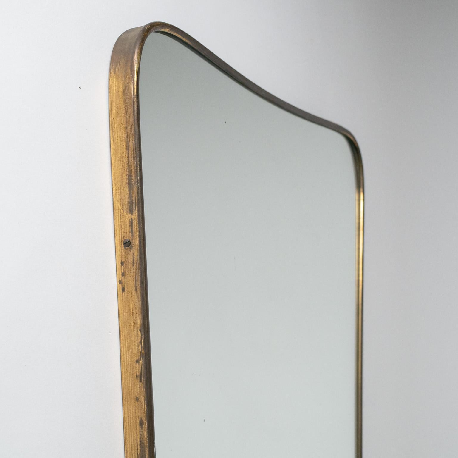 Mid-Century Modern Italian Brass Mirror, circa 1950