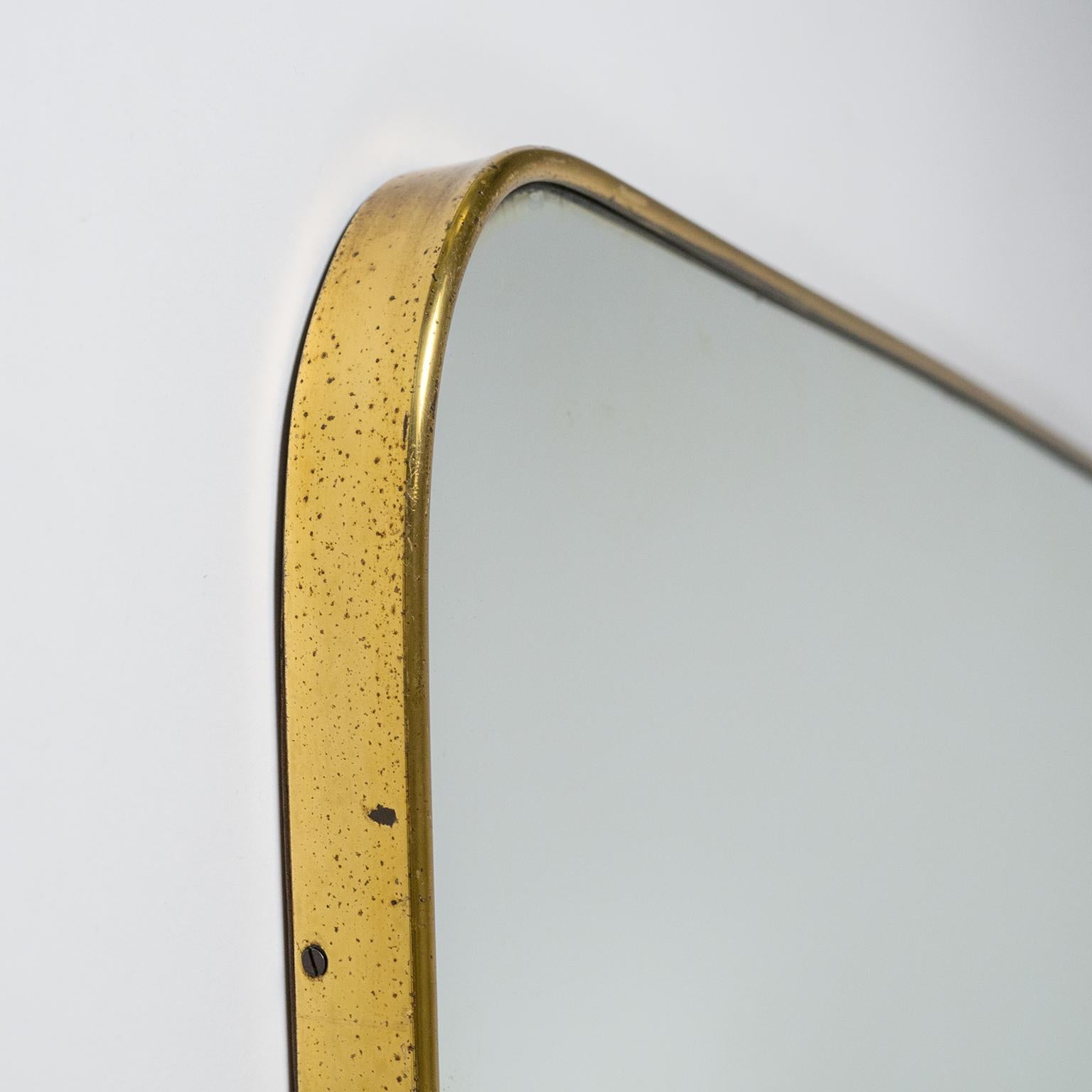 Italian Brass Mirror, circa 1950 In Good Condition In Vienna, AT