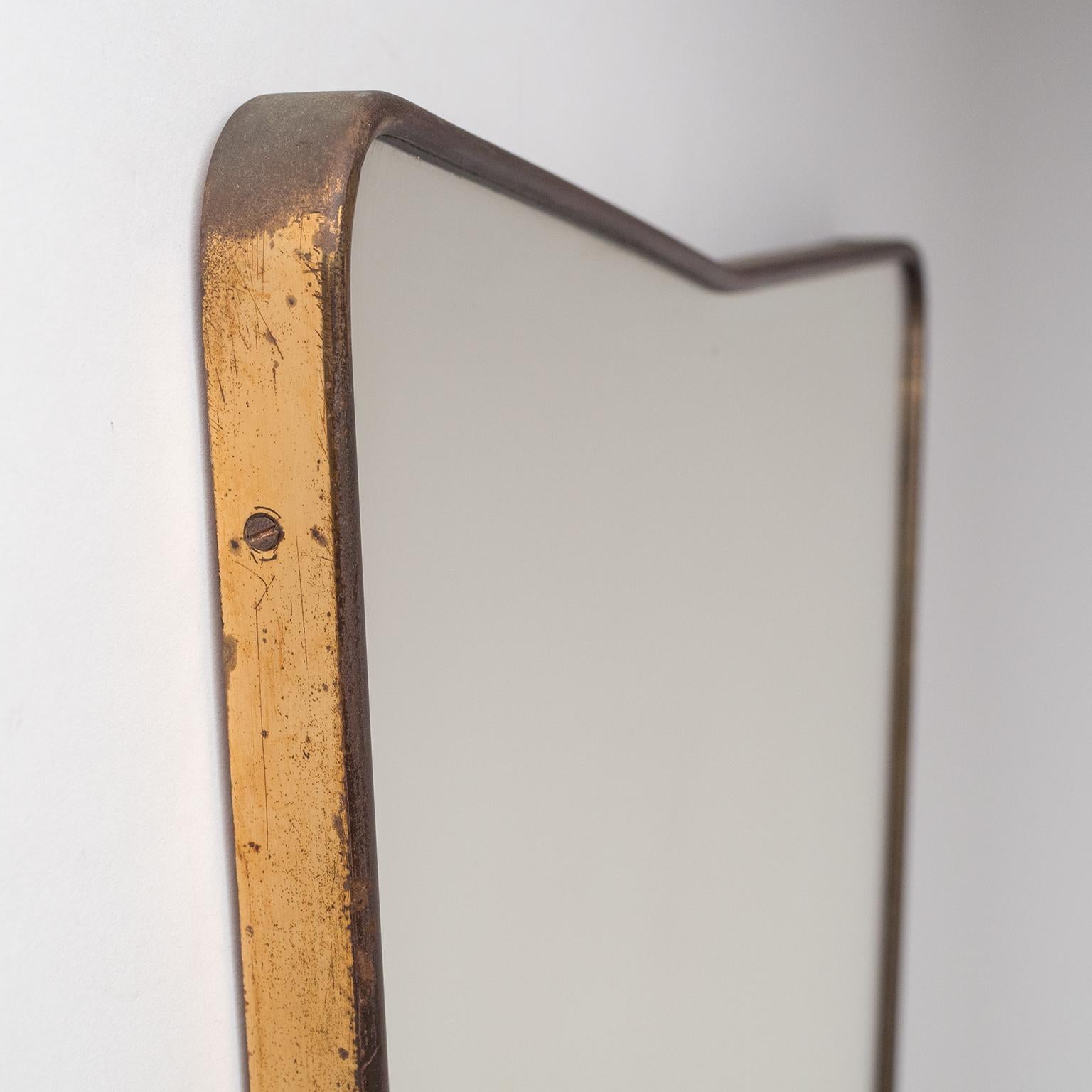 Italian Brass Mirror, circa 1950 In Good Condition In Vienna, AT