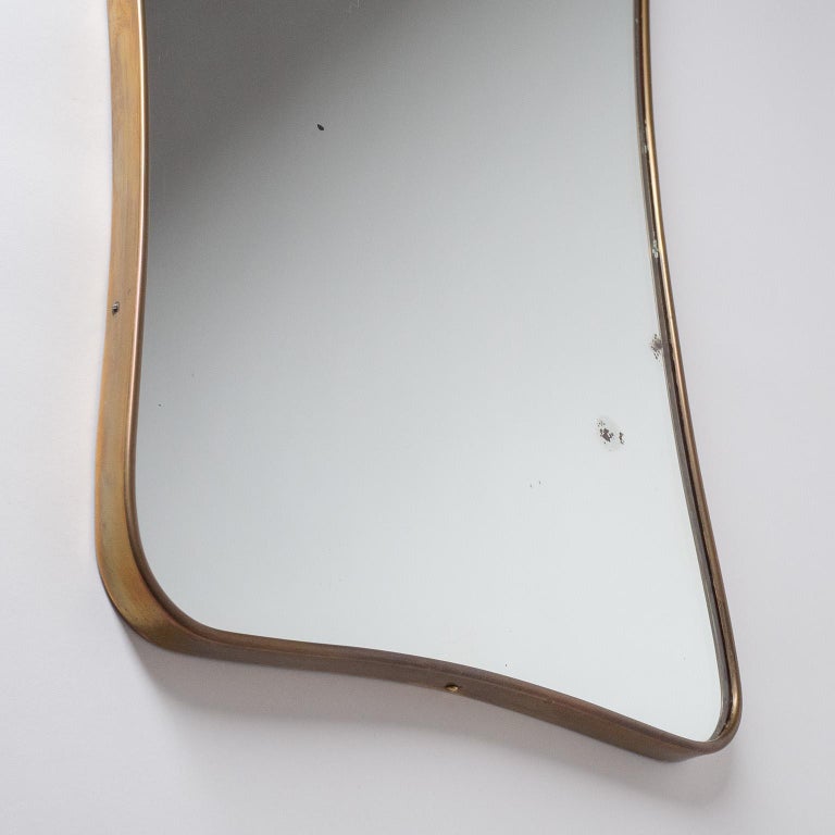 Italian Brass Mirror, circa 1950 In Good Condition For Sale In Vienna, AT