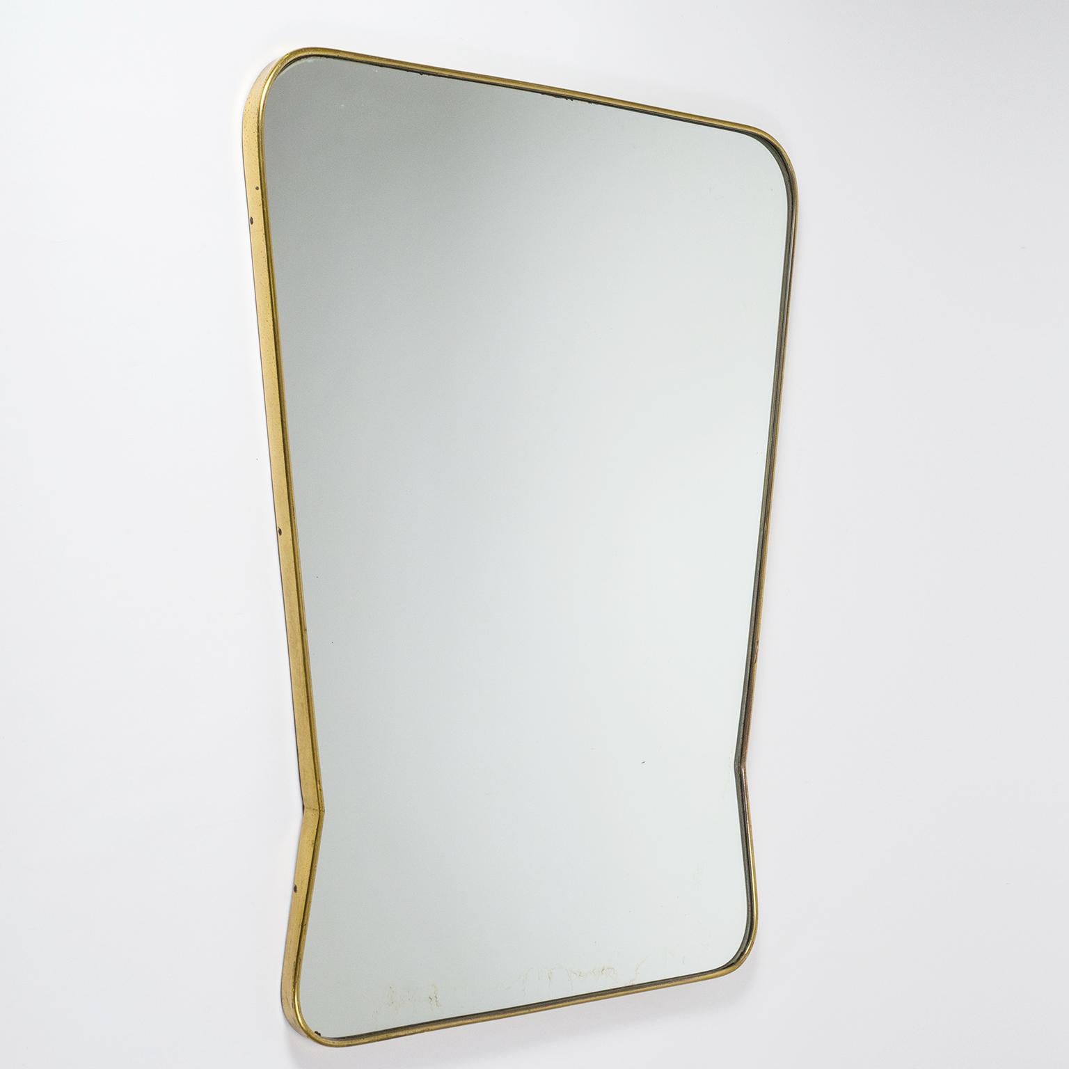 Mid-20th Century Italian Brass Mirror, circa 1950