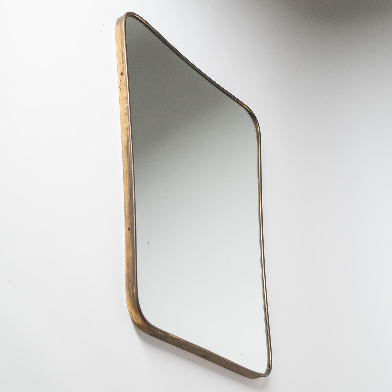 Mid-20th Century Italian Brass Mirror, circa 1950