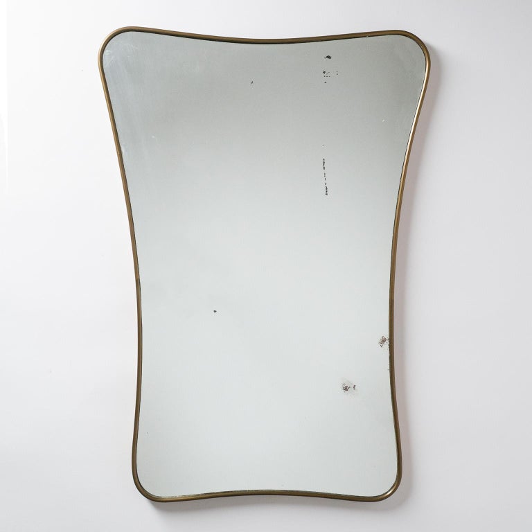 Italian Brass Mirror, circa 1950 For Sale 4