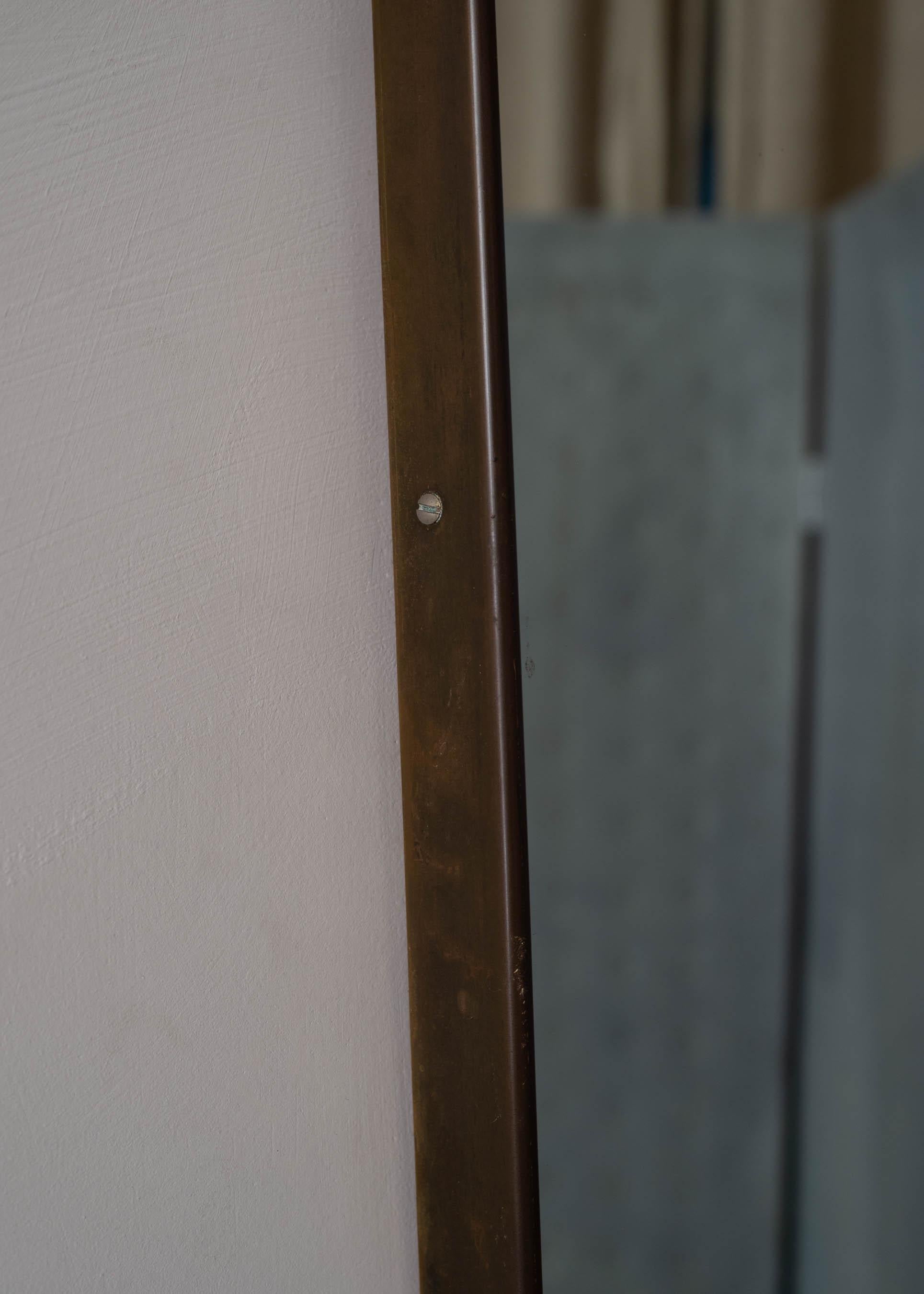 Italian Brass Mirror In Good Condition In Los Angeles, CA