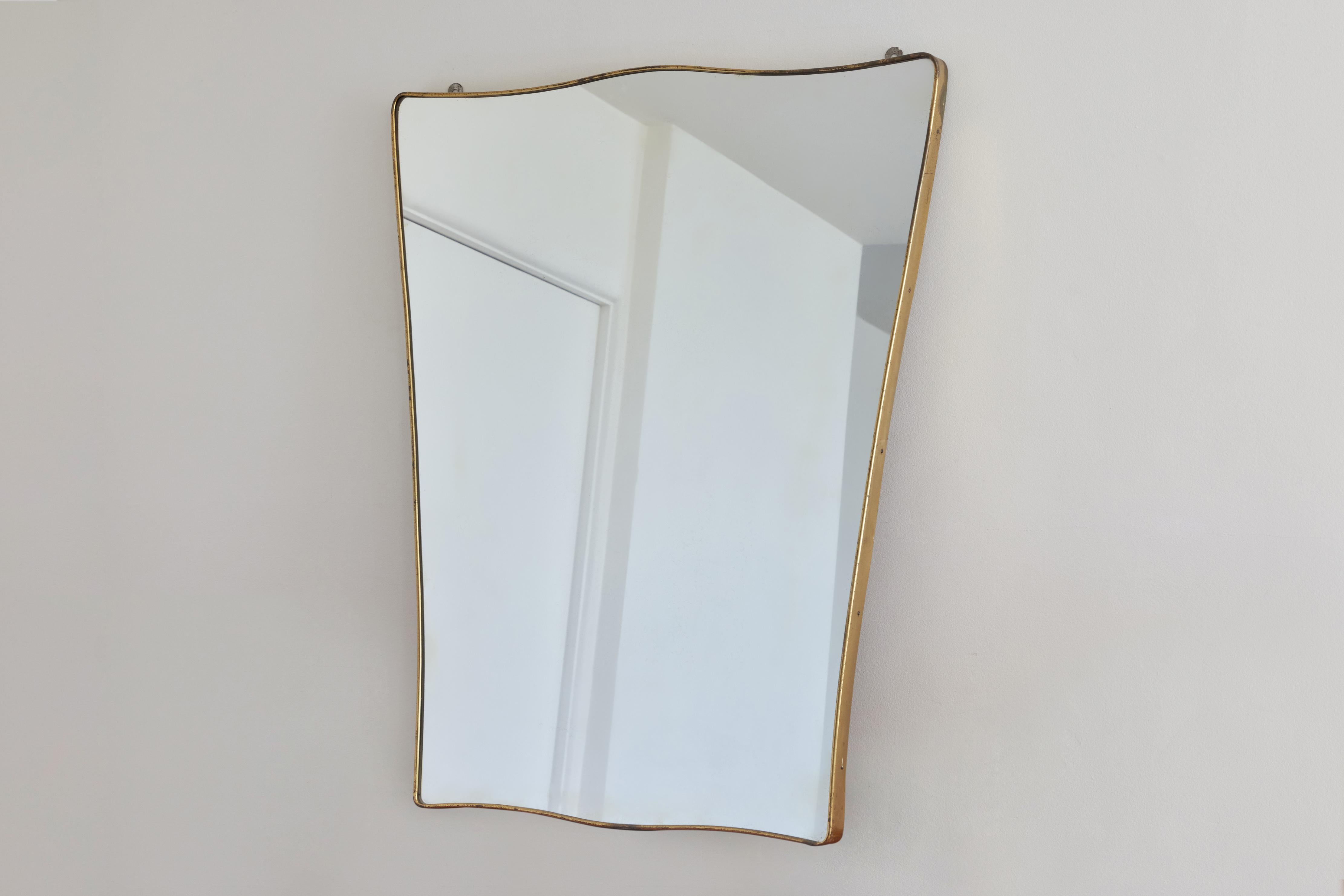 Italian Brass Mirror In Good Condition For Sale In Los Angeles, CA