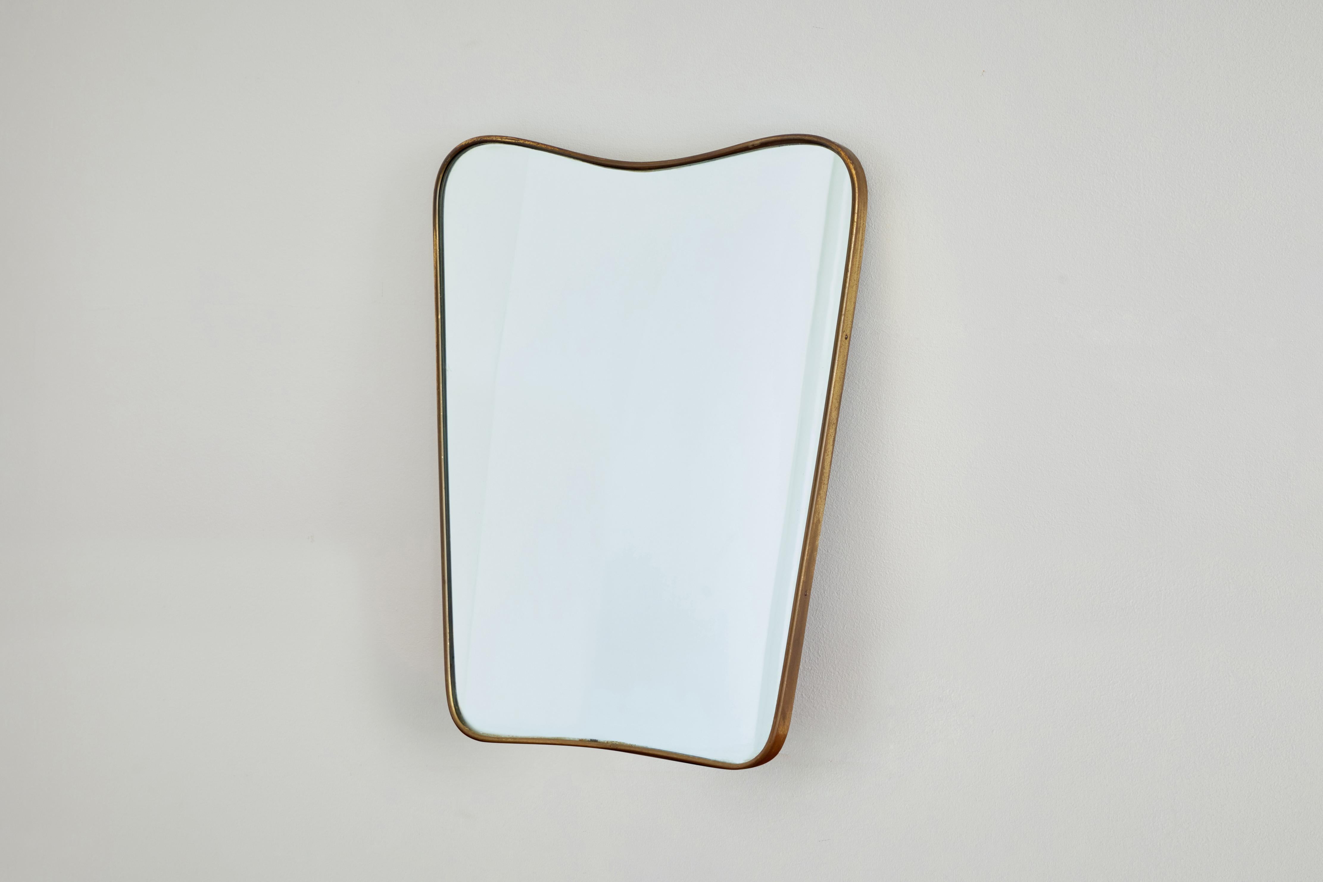 Italian Brass Mirror In Good Condition For Sale In Los Angeles, CA