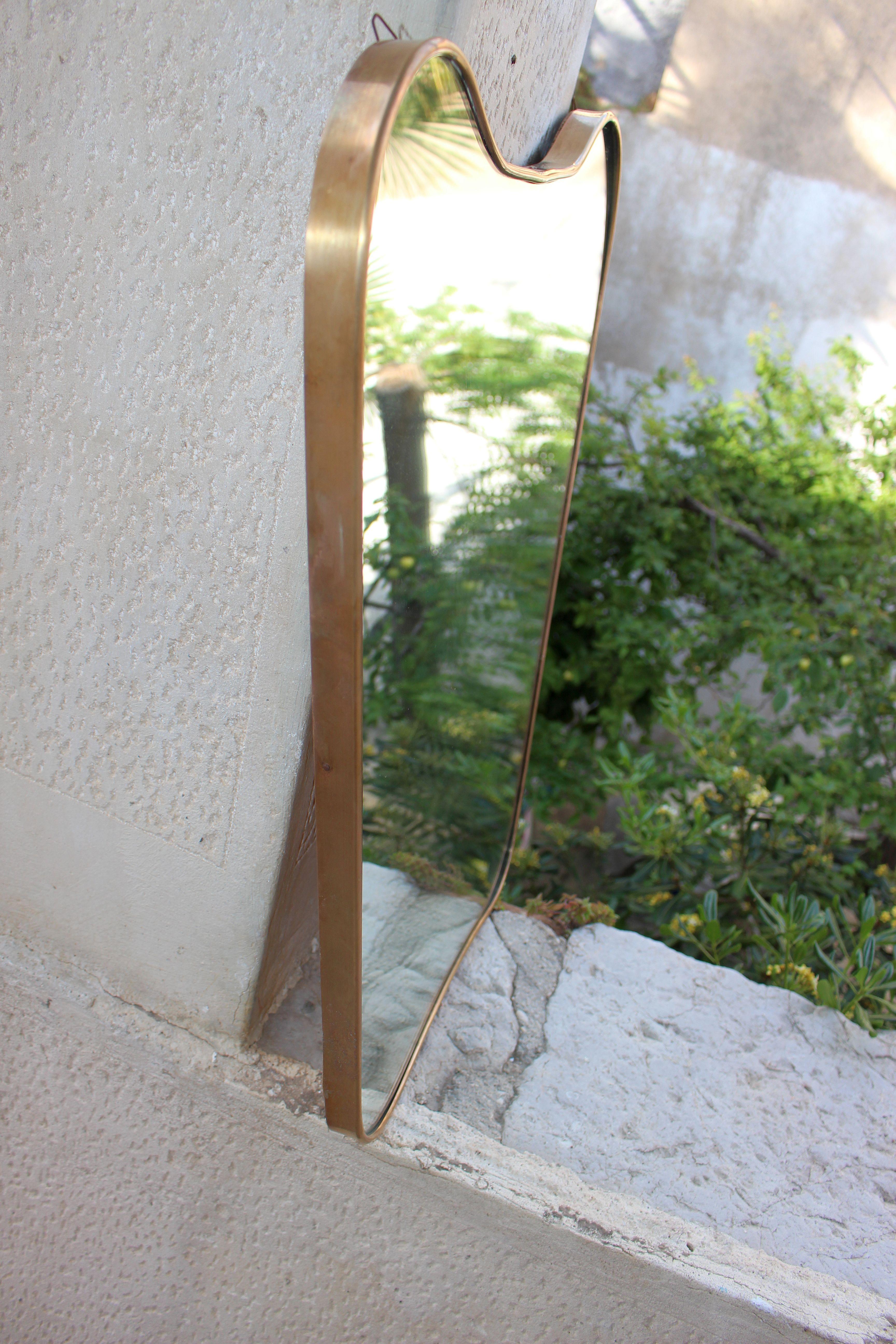 Mid-Century Modern Italian Brass Mirror