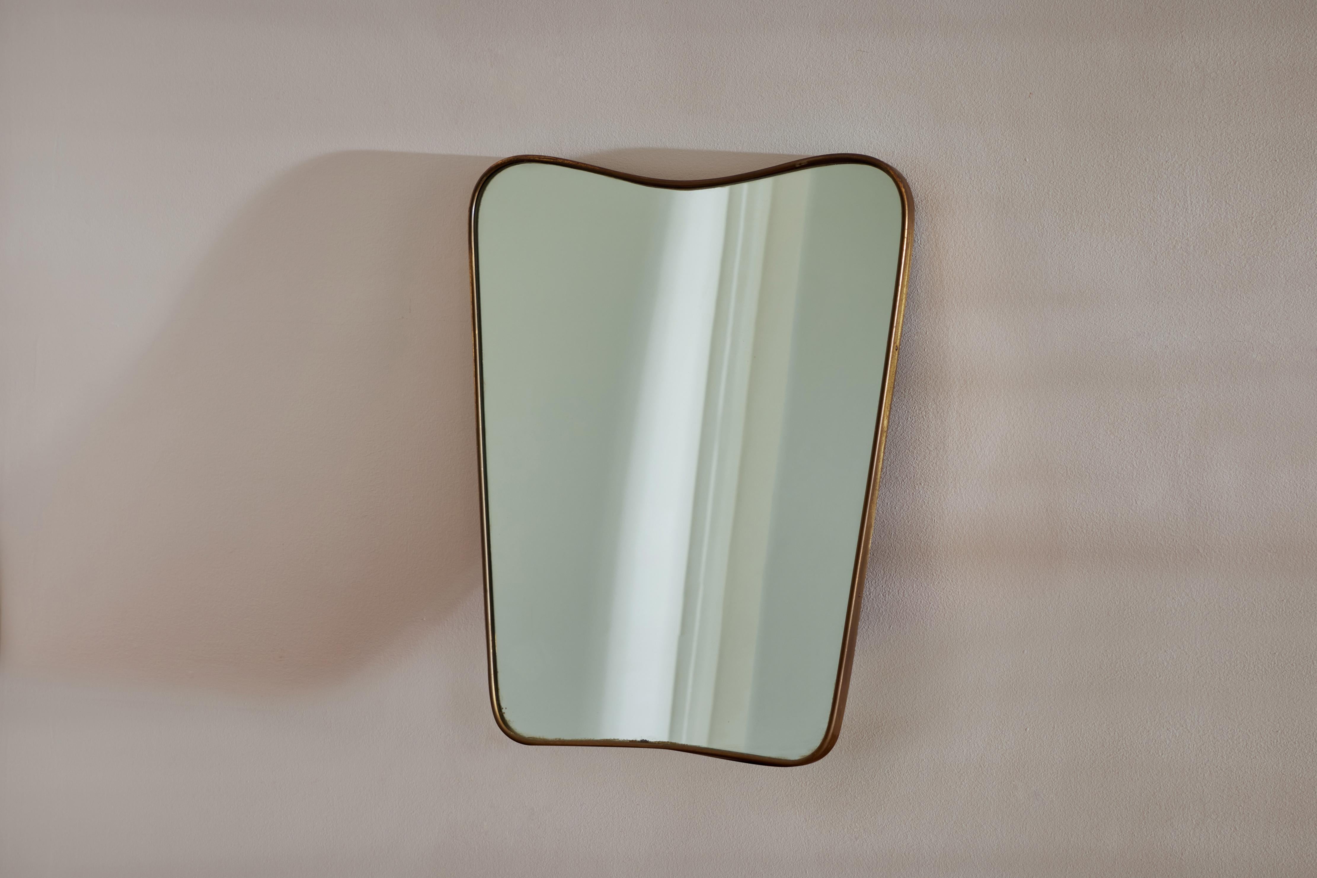 Mid-20th Century Italian Brass Mirror For Sale