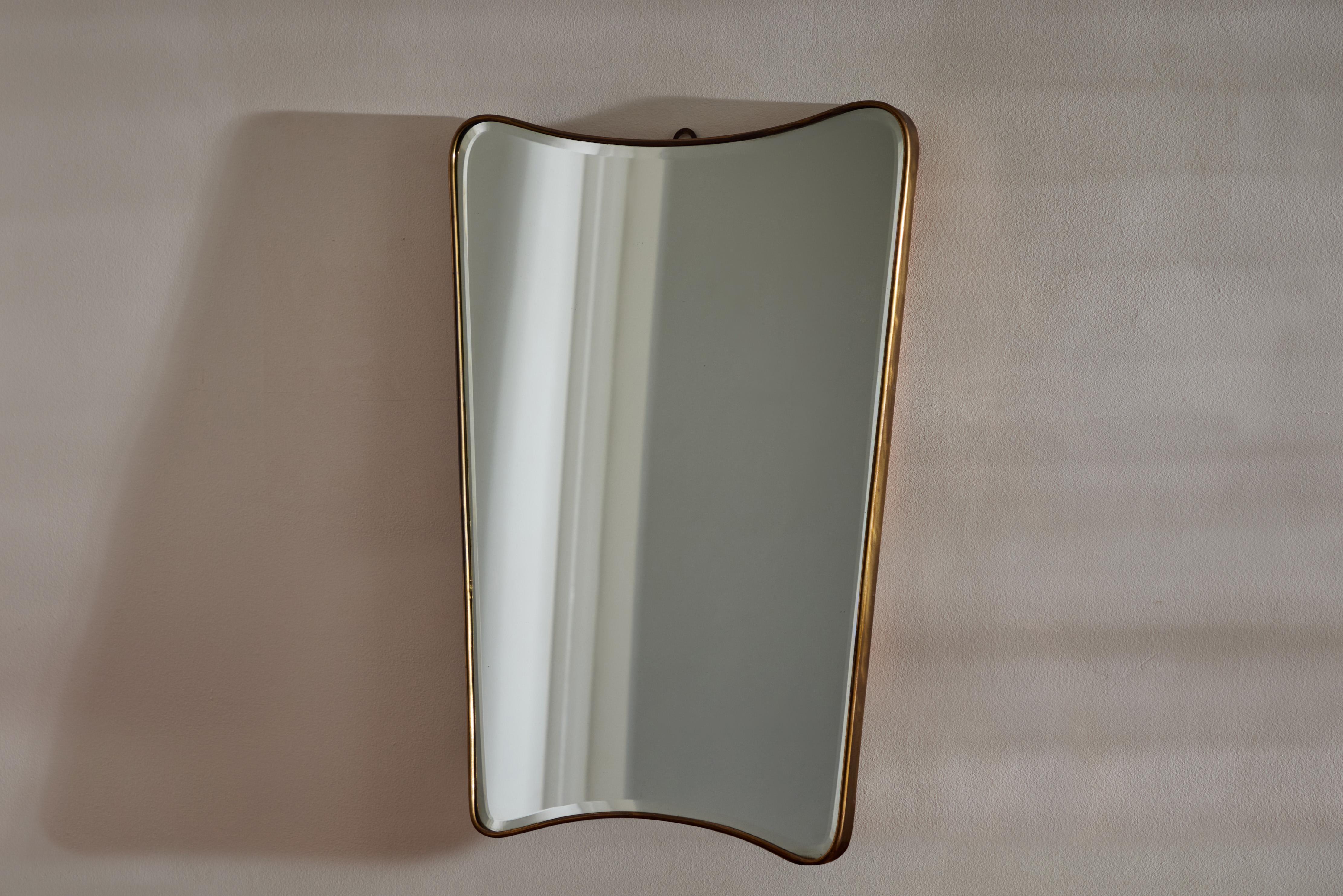 Mid-20th Century Italian Brass Mirror For Sale
