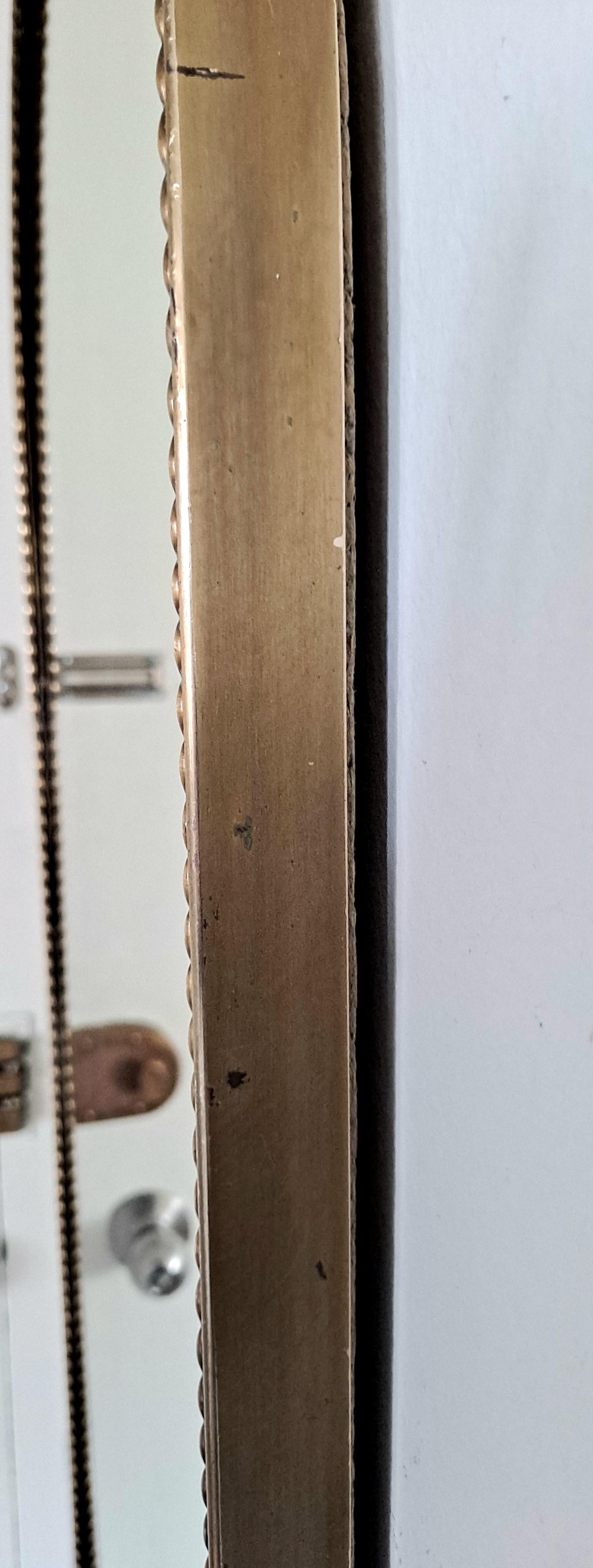 Italian, Brass Mirror  In Good Condition For Sale In Los Angeles, CA