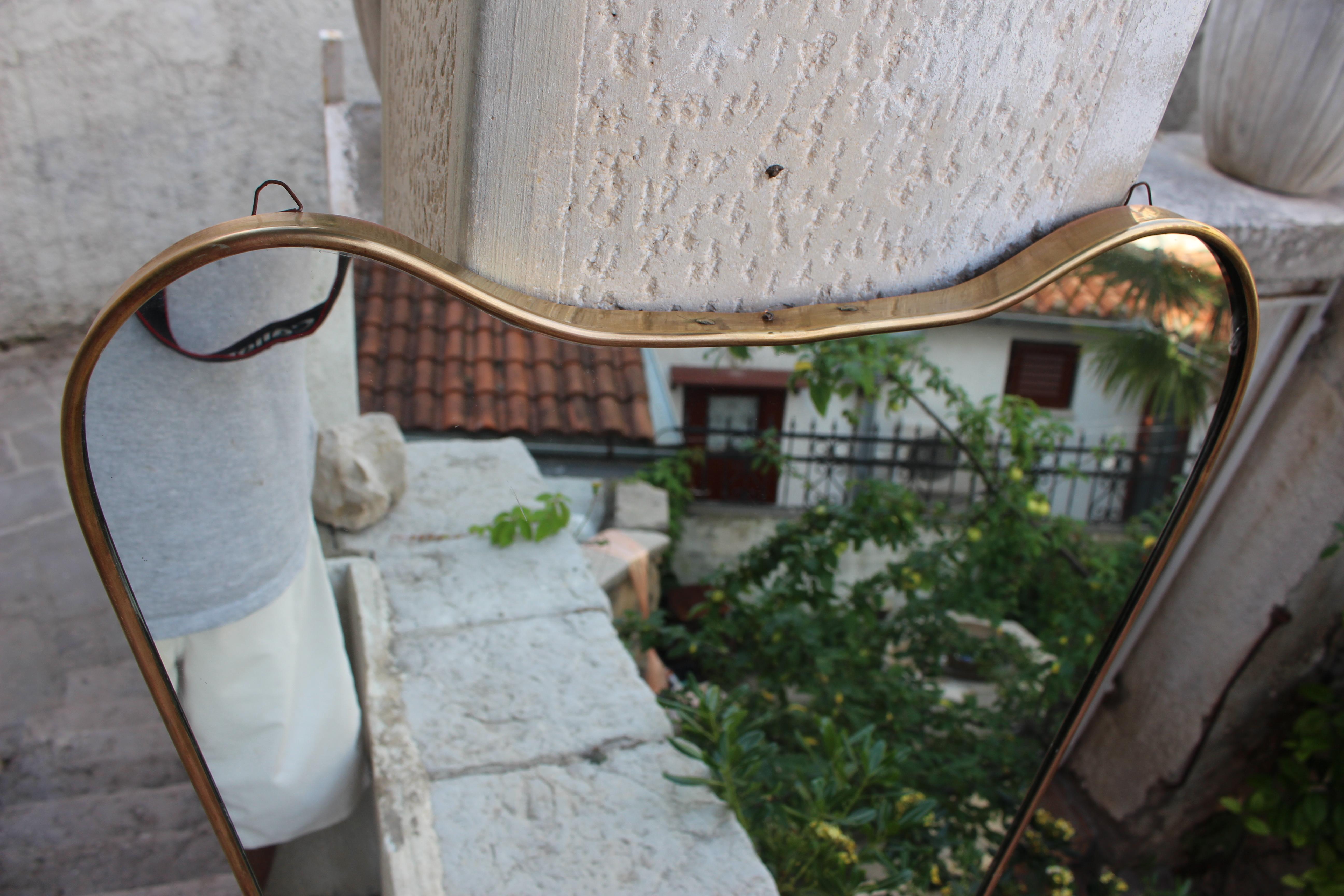 Mid-20th Century Italian Brass Mirror