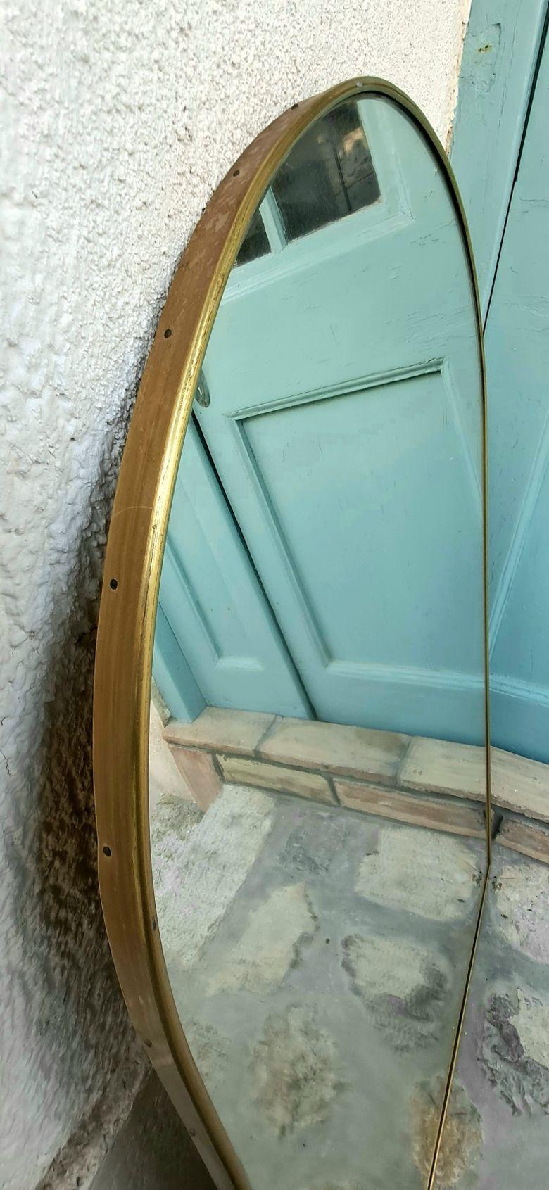 Italian Brass Mirror from the 1950 s  1