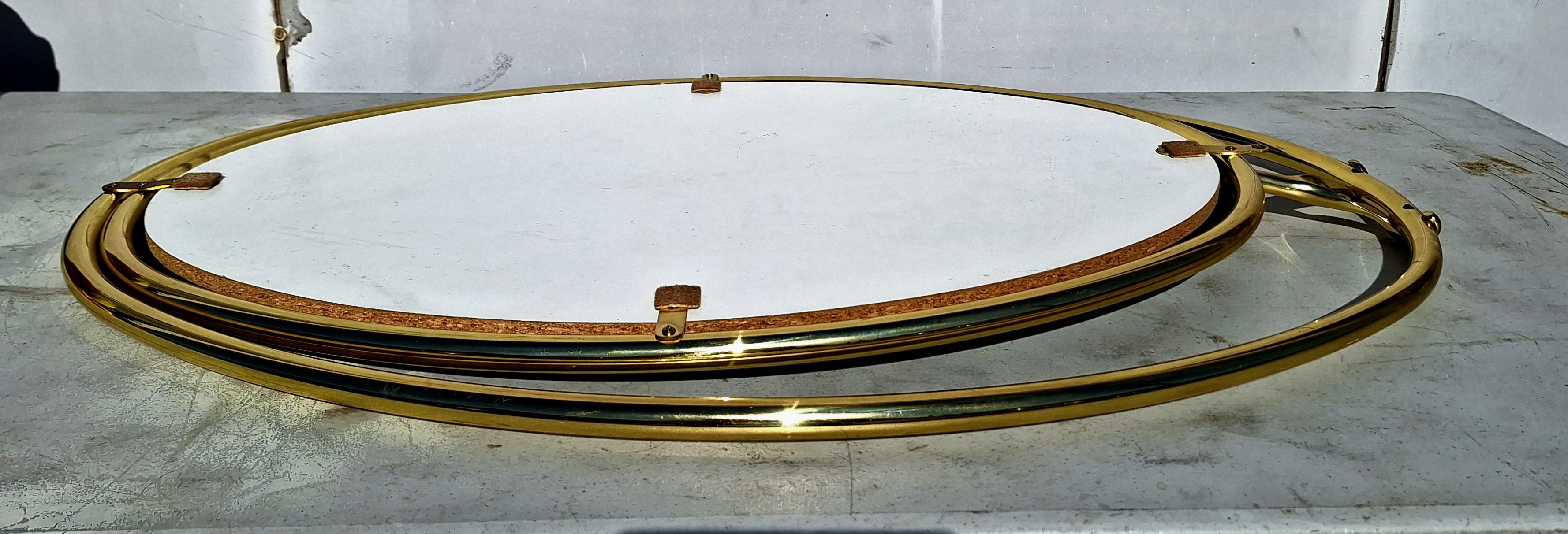 Metà XX secolo Specchio in ottone italiano in vendita