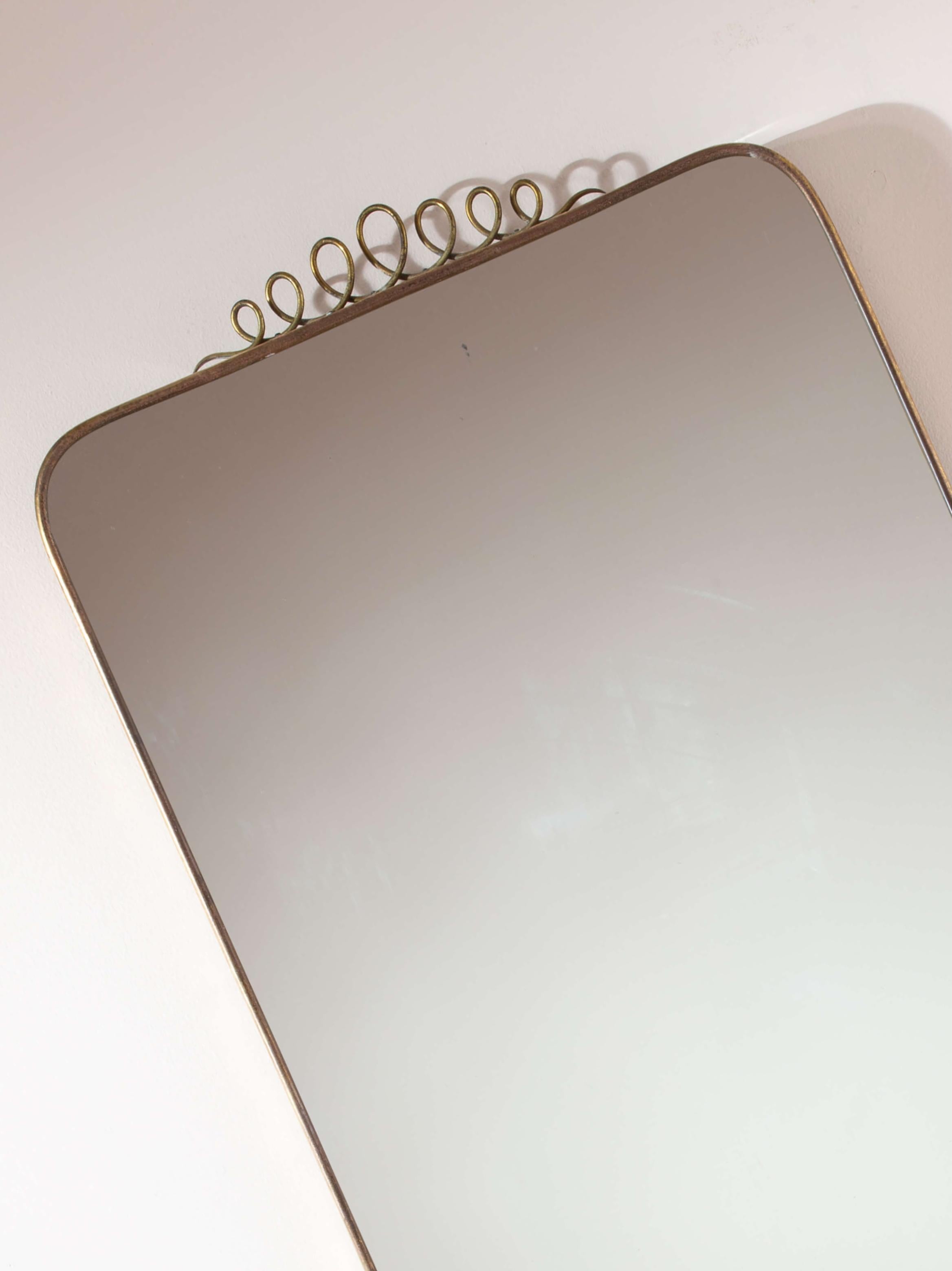 Mid-Century Modern Italian brass mirror in the style of Gio Ponti, italy, early 1960s