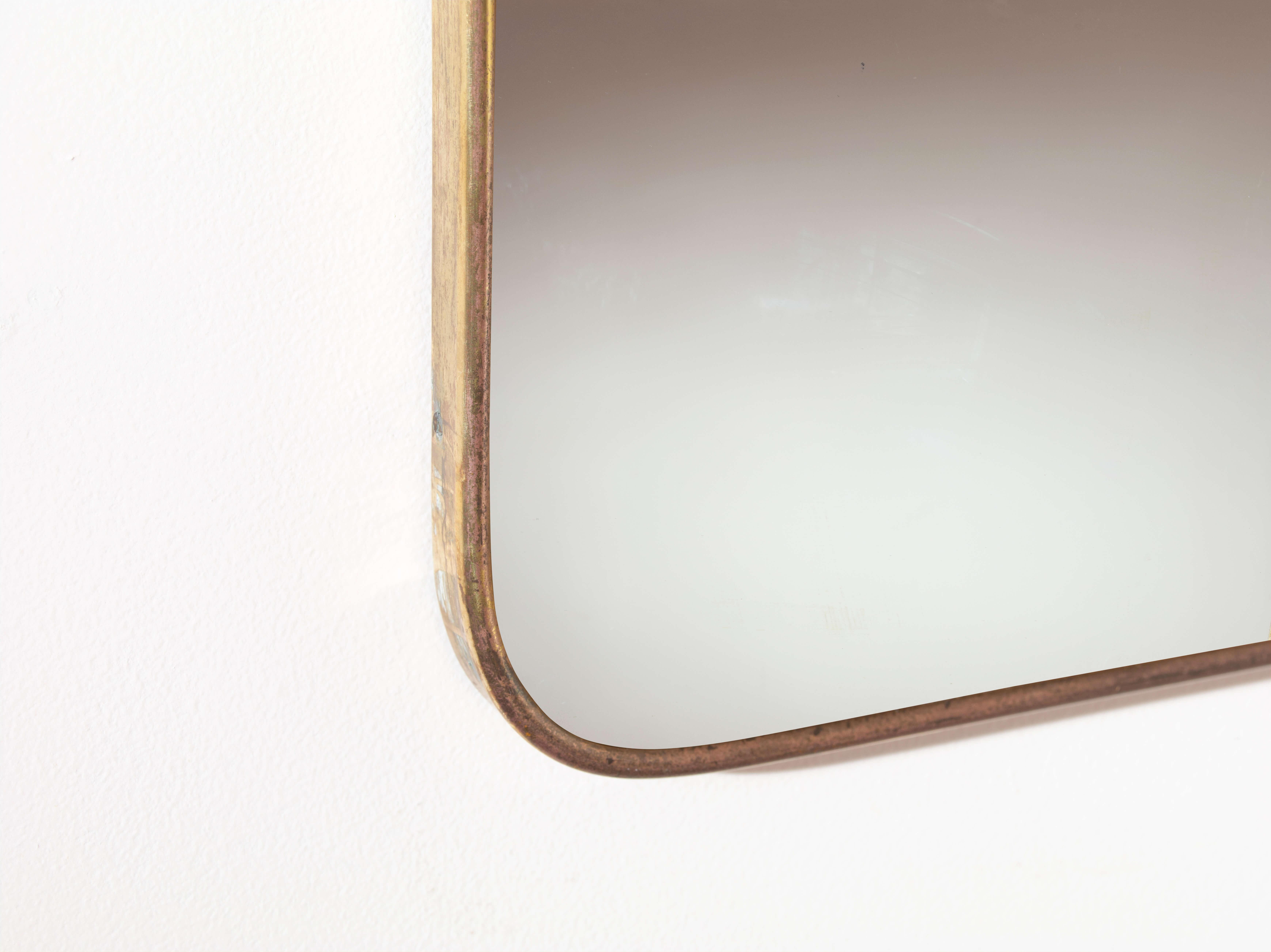 Italian brass mirror in the style of Gio Ponti, italy, early 1960s 1