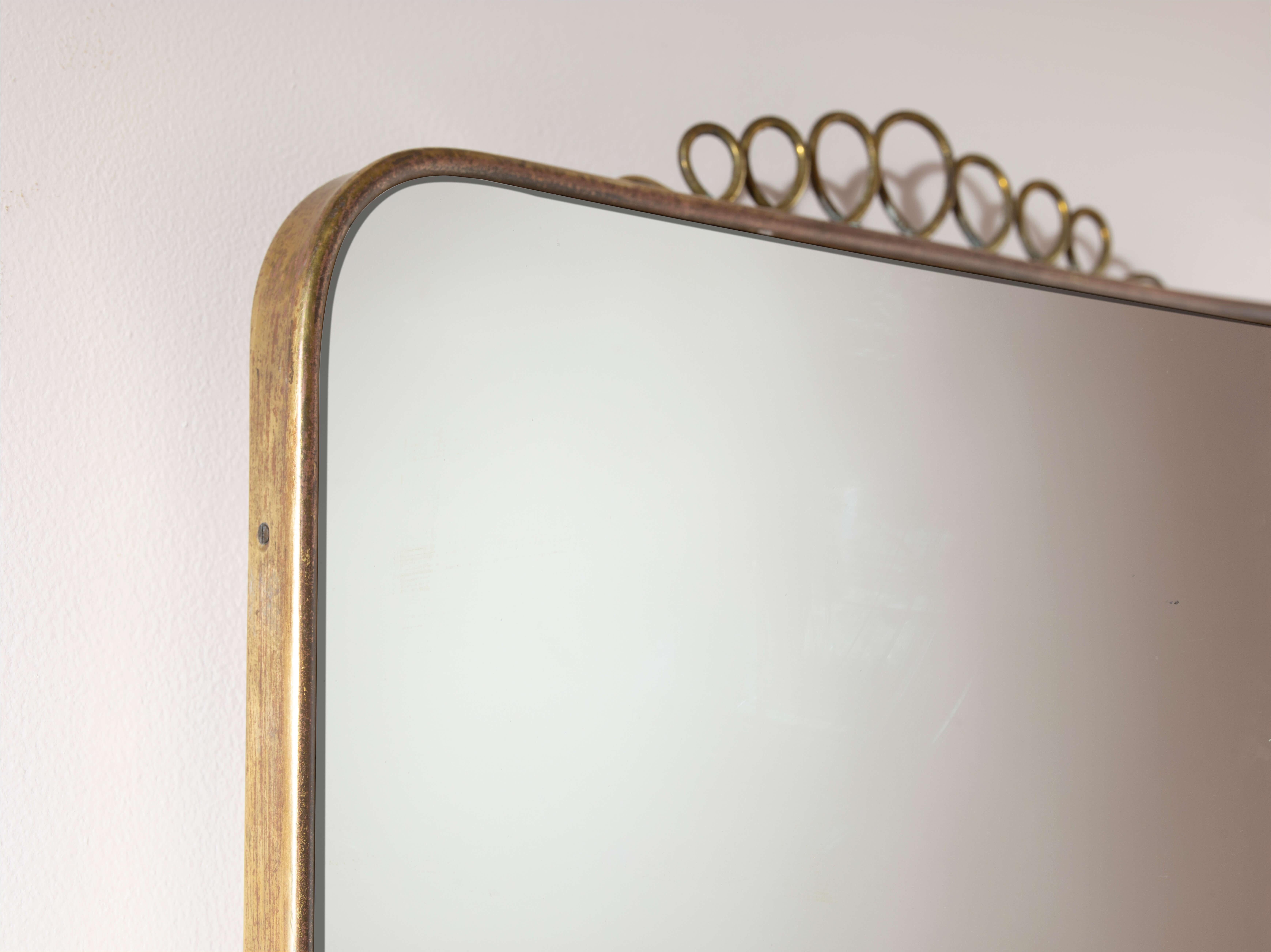 Italian brass mirror in the style of Gio Ponti, italy, early 1960s 2