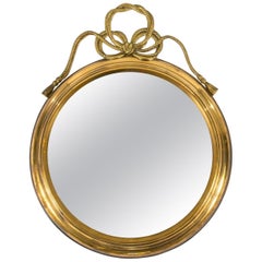 Italian Brass Mirror with Ribbon Bow