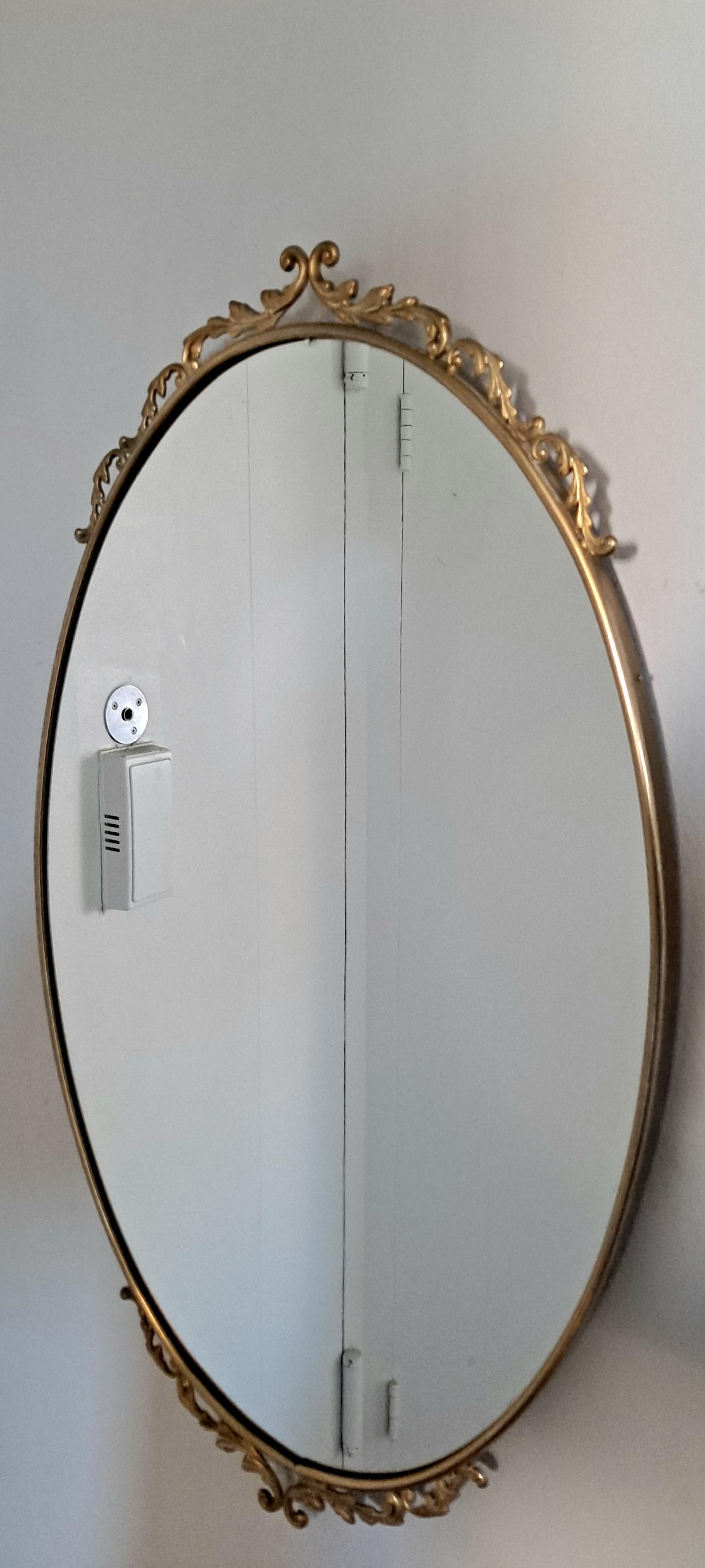 Italian brass mirror from the 1950 s.